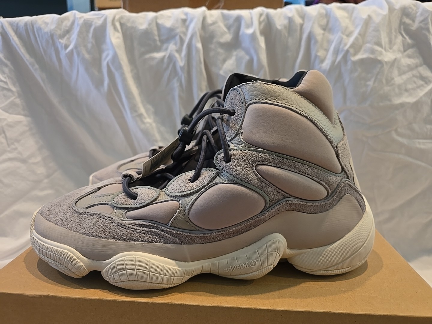 Adidas Yeezy 500 High Mist Stone GV7775 Extra Laces Sz 14.5 New Box Rare