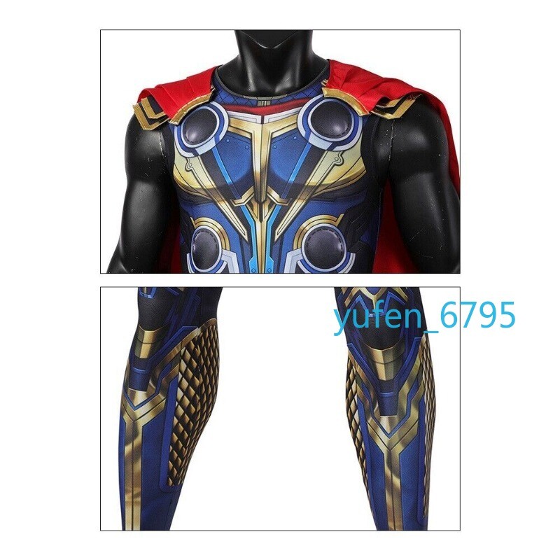 Love and Thunder Thor Adult Cosplay Jumpsuit with Cloak Halloween Costume Suit
