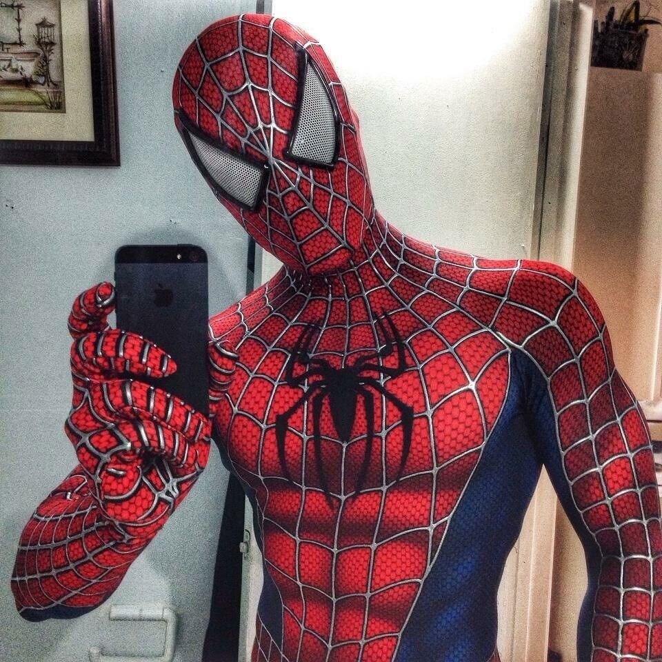 Classic Raimi Spiderman Cosplay Costumes Spider-man 3D Zentai Suit Halloween US