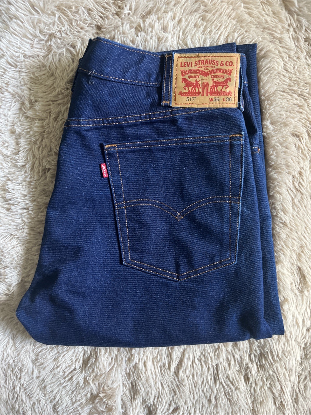 Levi’s Mens 517 Bootcut Jeans Sits At Waist Slim Through Thigh Size 36 X 36