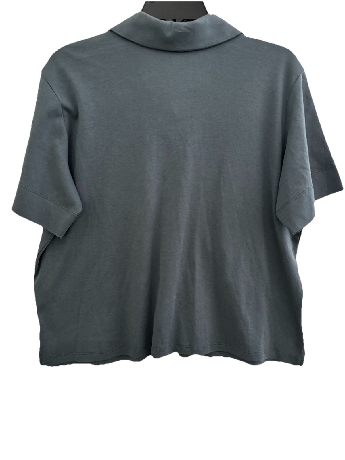 Eileen Fisher Organic Cotton Interlock Notch Collar Sleep Shirt Eucalyptus M NWT