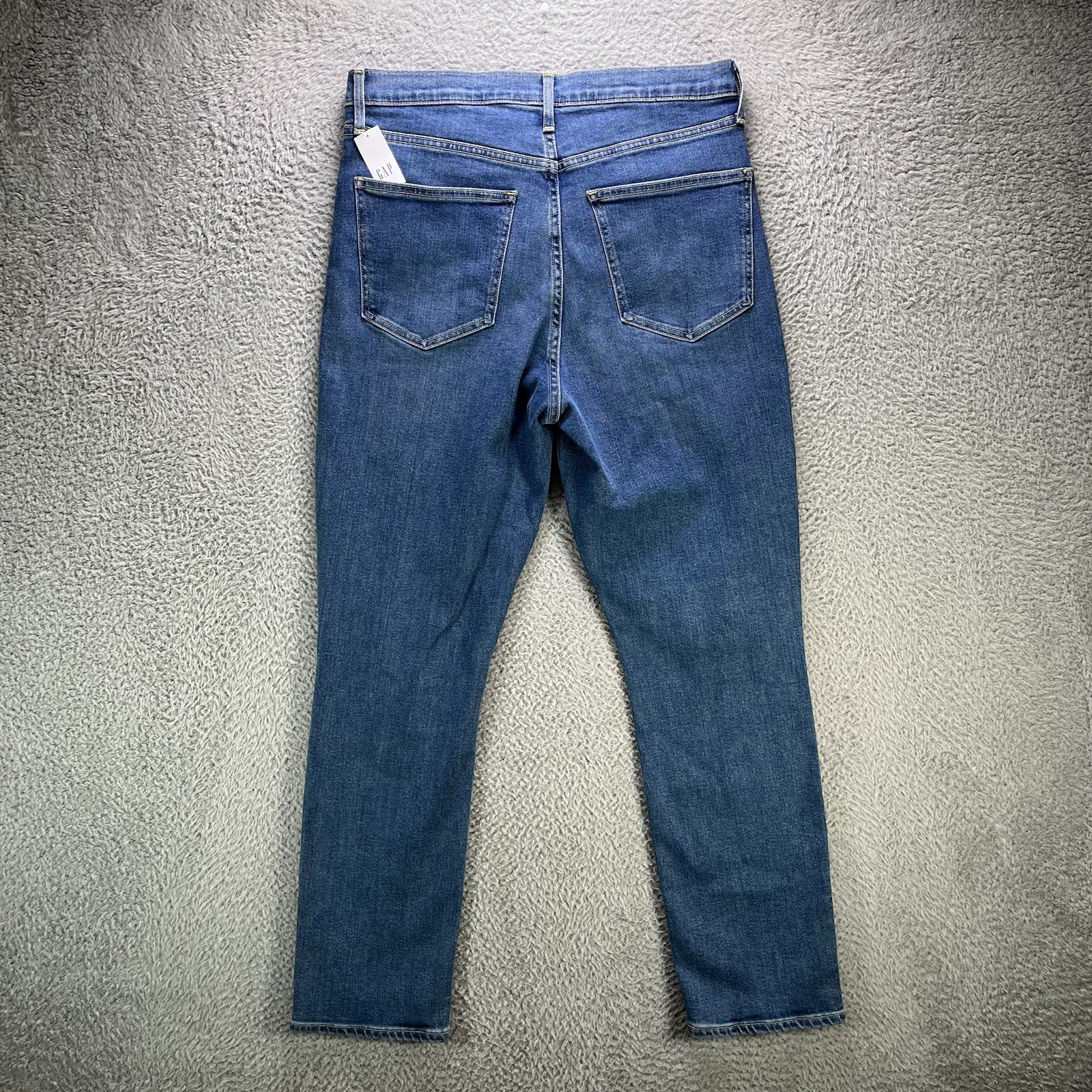 Gap Vintage High Rise Slim Jeans Womens 31 / 12R Blue Distressed Denim NWT