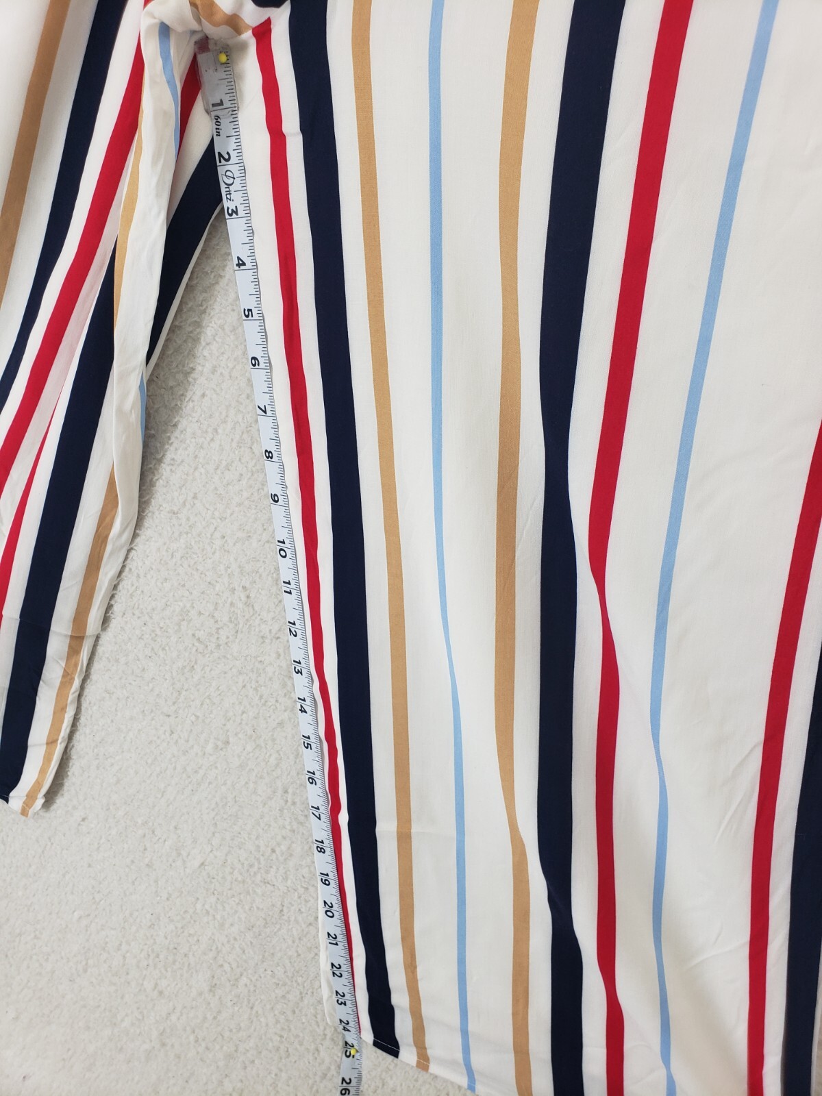 Forever 21 Women Pants Medium Blue Striped 100% Rayon Wide Leg Casual Fit
