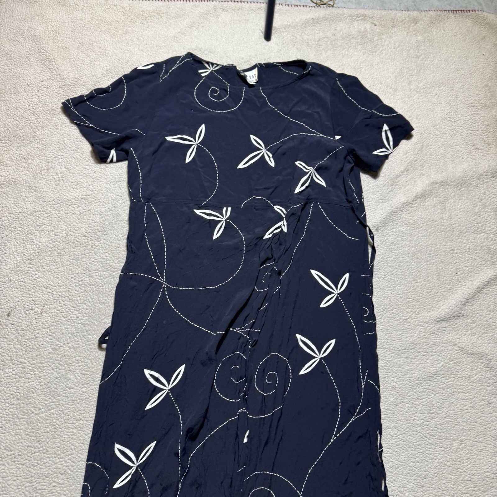 David Dart Dress Womens Medium Collection Faux Wrap Short Sleeve Floral Straight