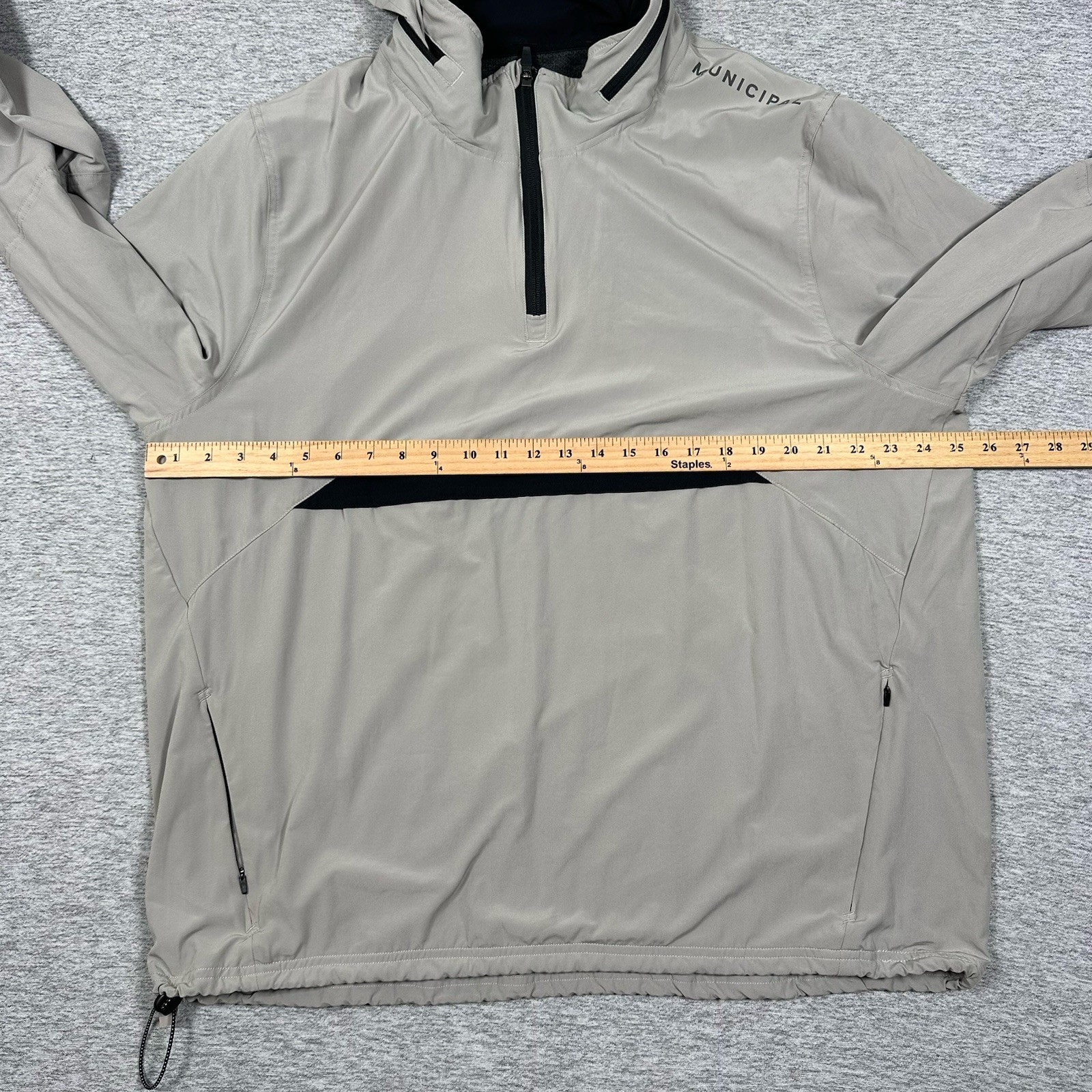 Municipal Sport Utility Jacket Mens XXL Gray 1/4 Zip Hooded Monarch Beach Golf