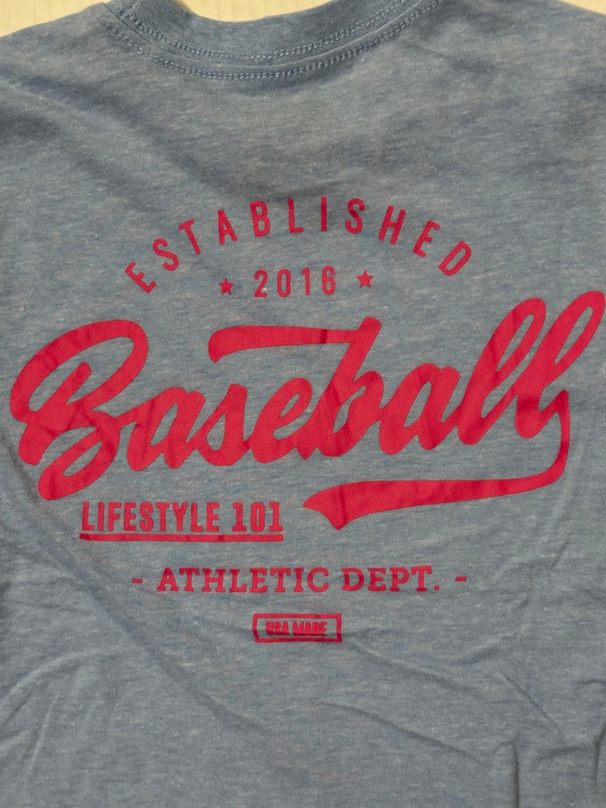 NWOT Baseball Lifestyle 101 Youth Small T-shirt short sleeve blue cotton candy
