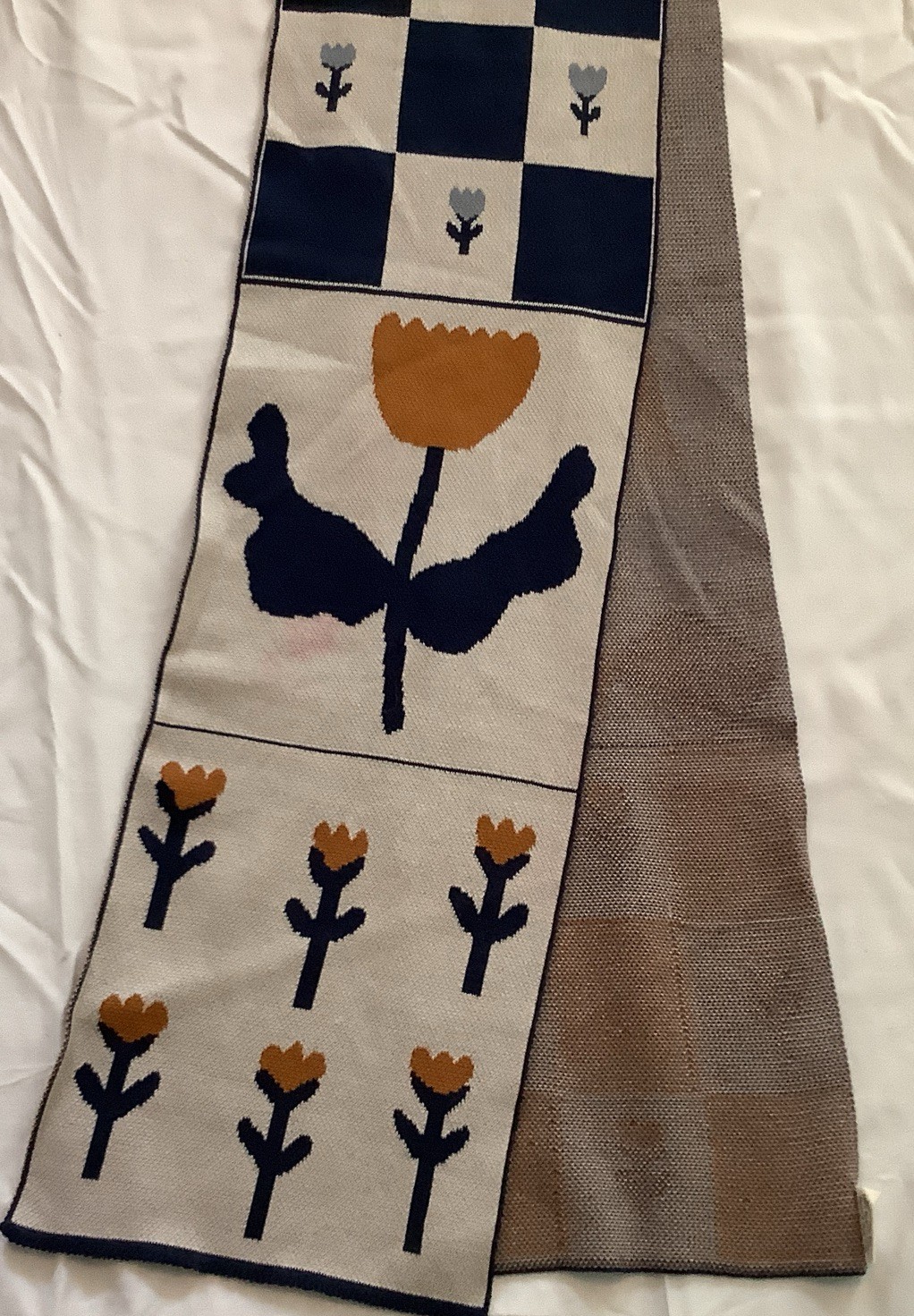 Biquette Toni Darling Frank Scarf 100% Egyptian Cotton 10” X80” $75 OP NWOT