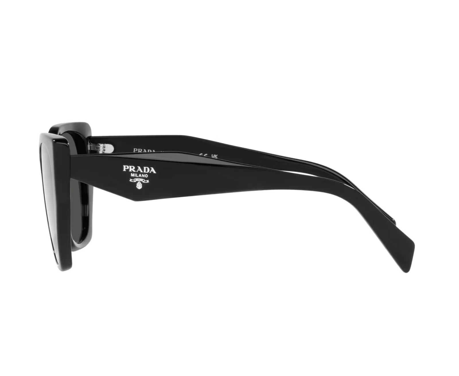 Prada PR19ZS 1AB5S0 Rectangle Sunglasses in Black/Gray Lens 100%