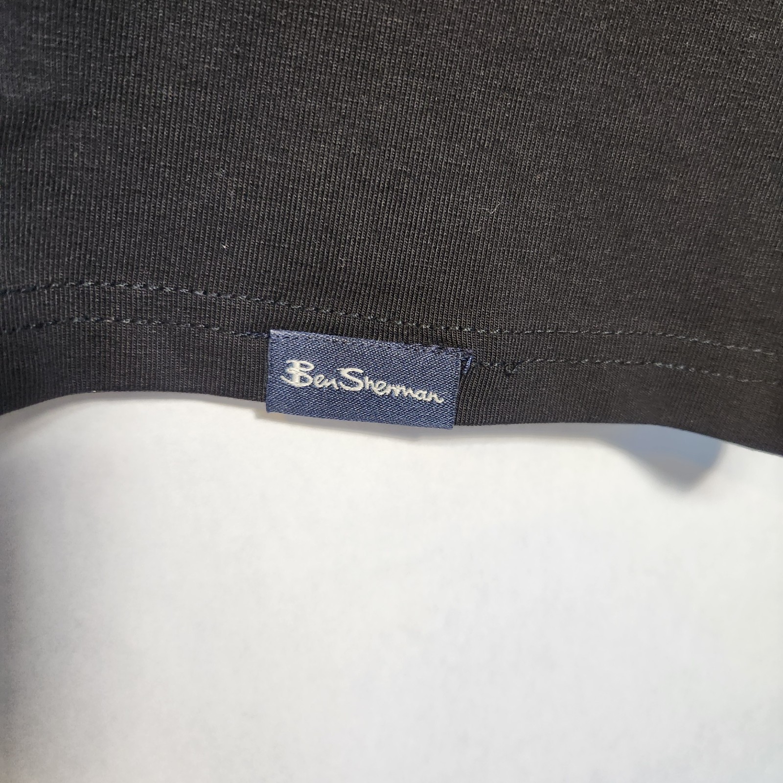 Ben Sherman Men’s Black Solid Crew Neck Short Sleeve Cotton Knit Tee Large