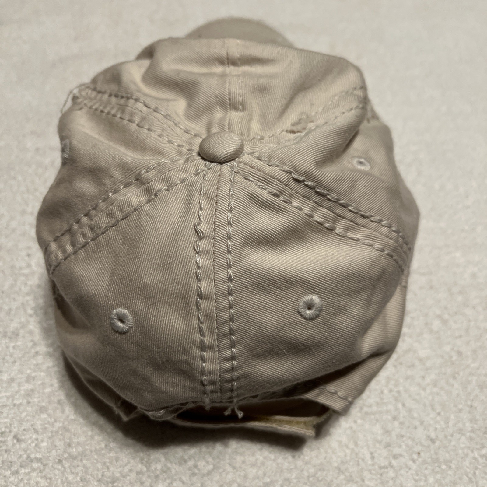 Kbethos VIntage Hey Yall Hat Distressed Cap Ball Adjustable Beige Floral Stitch