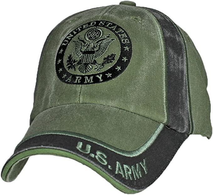 NEW United States U.S. Army Insignia cap hat. 2 tone OD Green. 6592