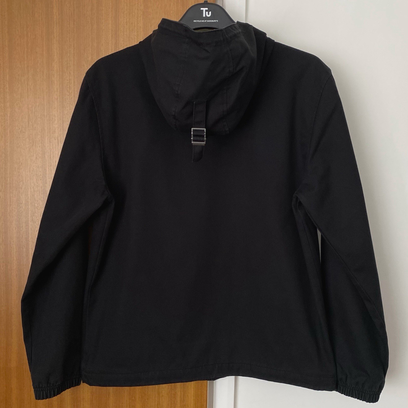 Lyle & Scott Jacket Mens Medium Black Full Zip Hooded Cotton Khaki Green Lining