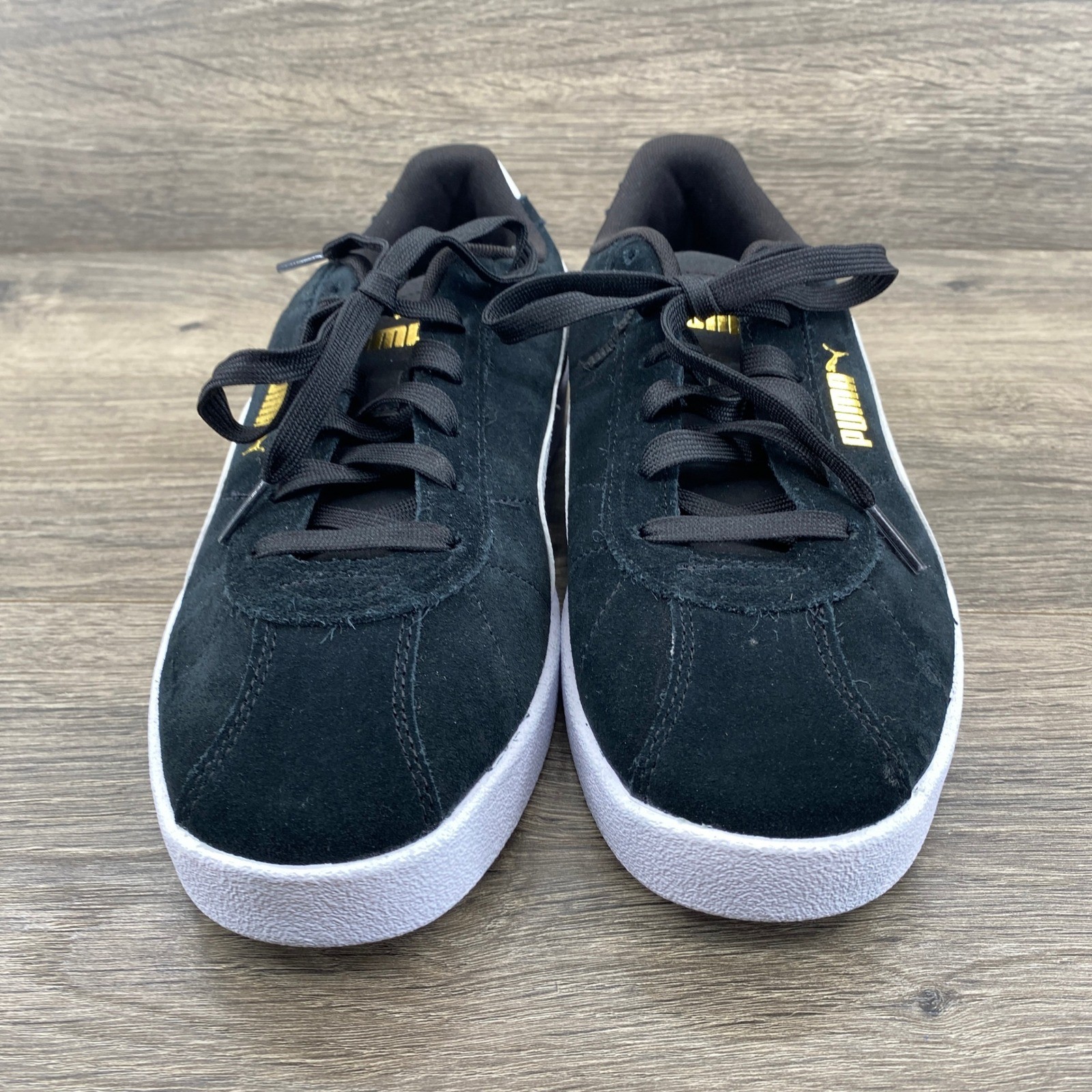 Puma Club 5v5 Sneakers Mens Size 9 Black White Suede Retro Terrace 397444-01