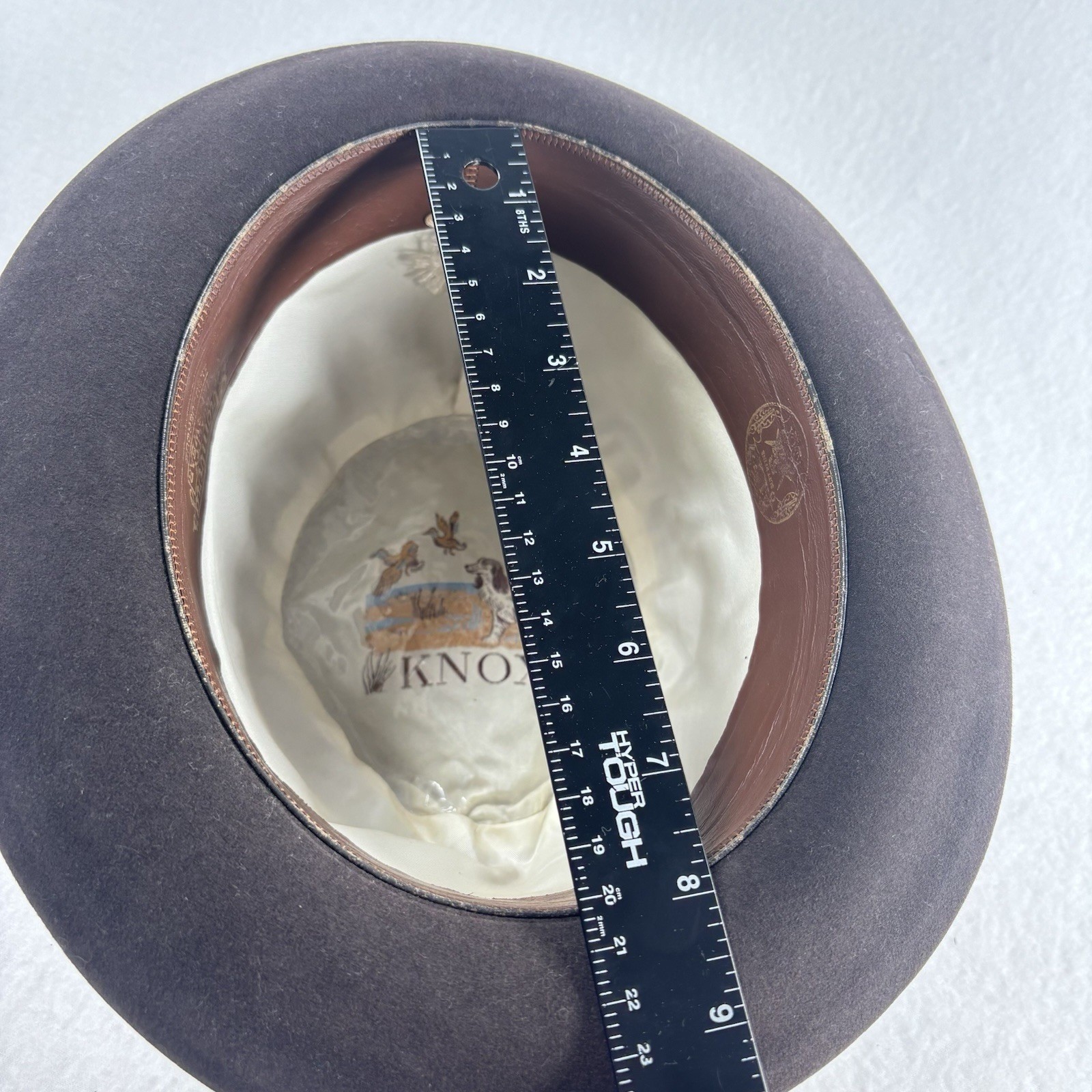 Vintage 50s Knox Fedora Hat Brown Strombergs Superfine New York Mens 7 Reg