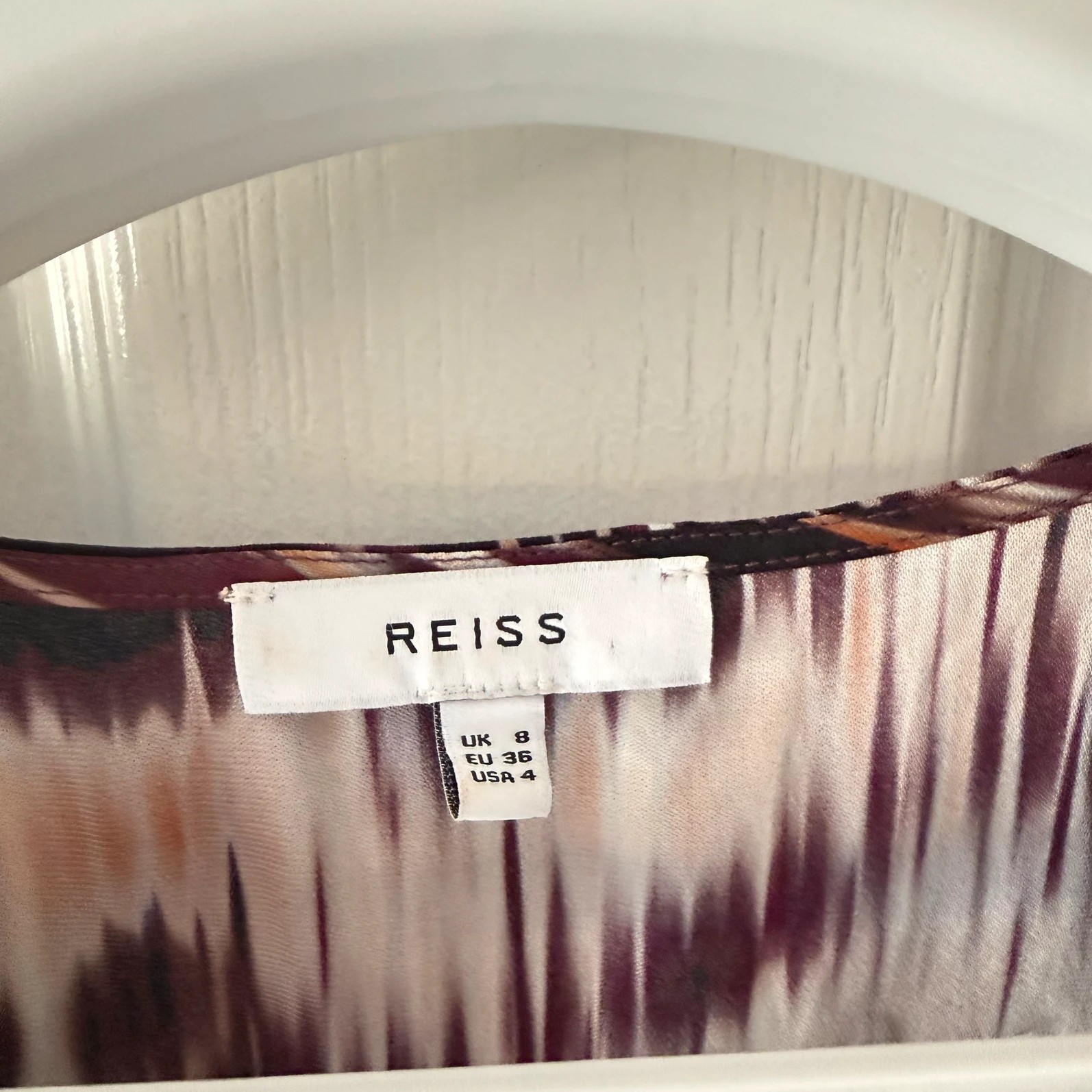 Reiss Wrap Front Top Sofia Peplum Ikat Pattern Size 8