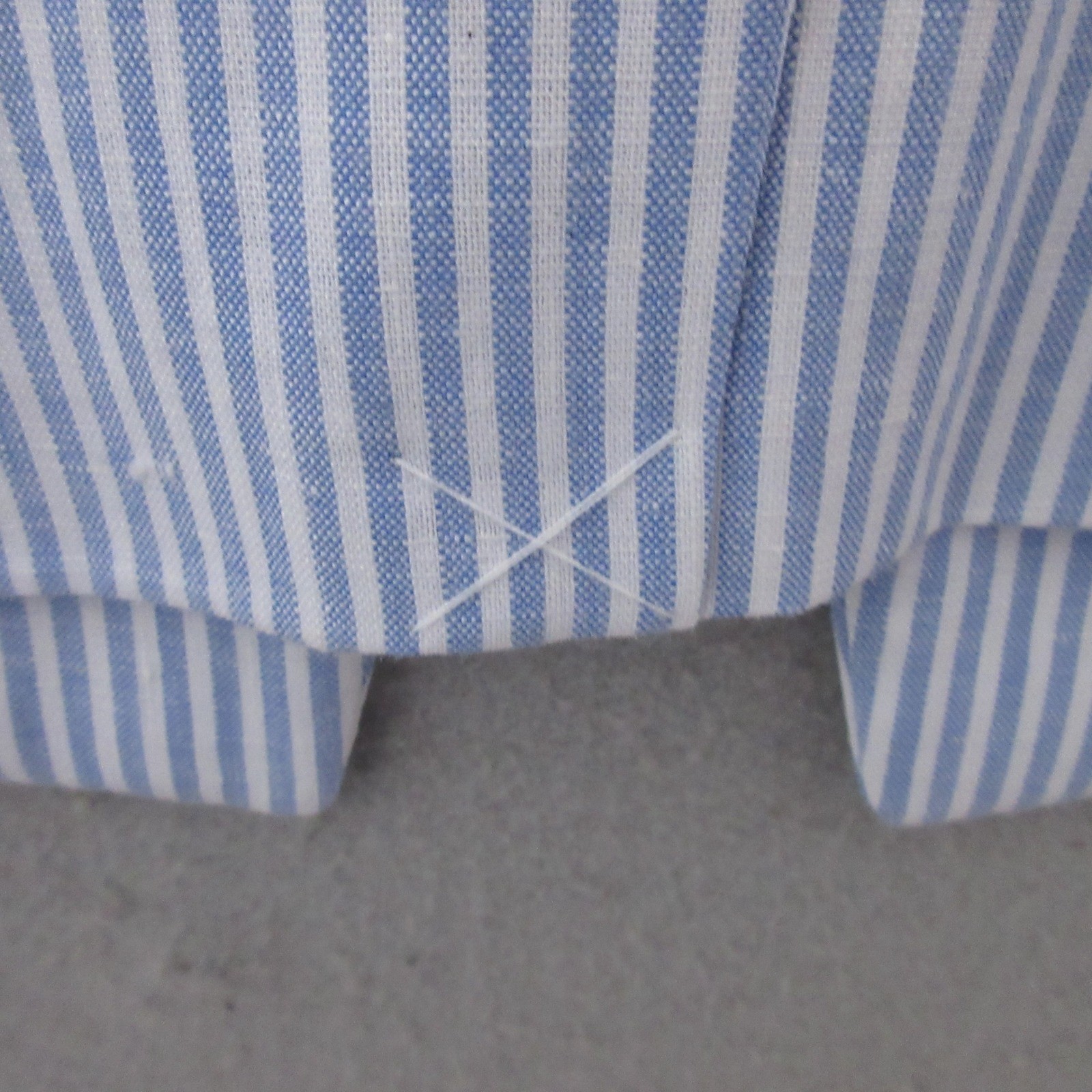 Talbots Blazer Womens 4P Blue Striped Linen Blend Preppy Academia Coastal Career