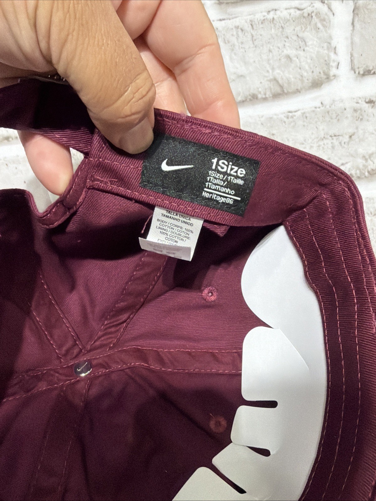Nike Heritage 86 Team Dark Maroon Adjustable Blank Club Hat 102699-669