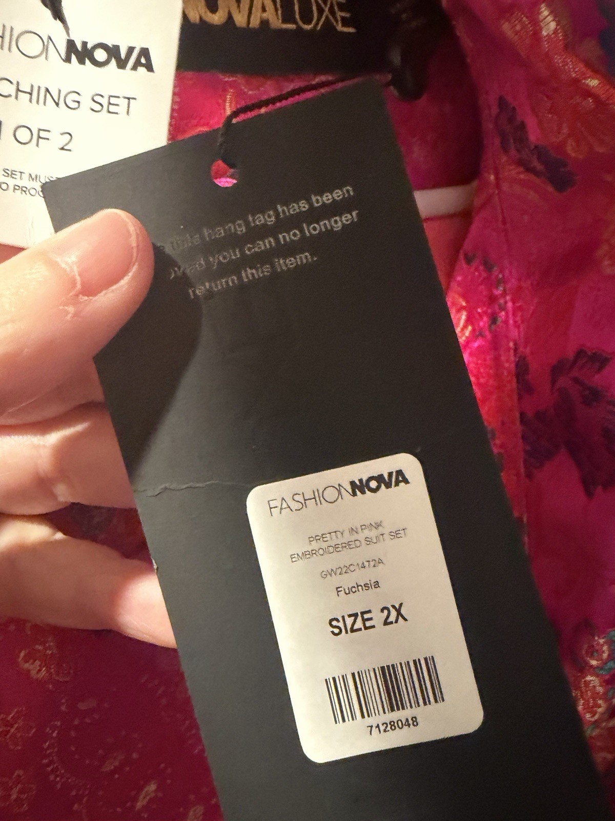 Brand New Nwt 2x 2XL Women’s pretty In pink Moda Embroidered Business pant Suit