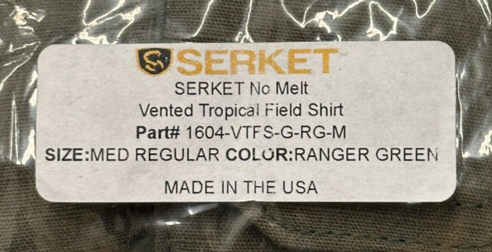 SERKET Tropical Weight No Melt Vented Field Shirt, W-2