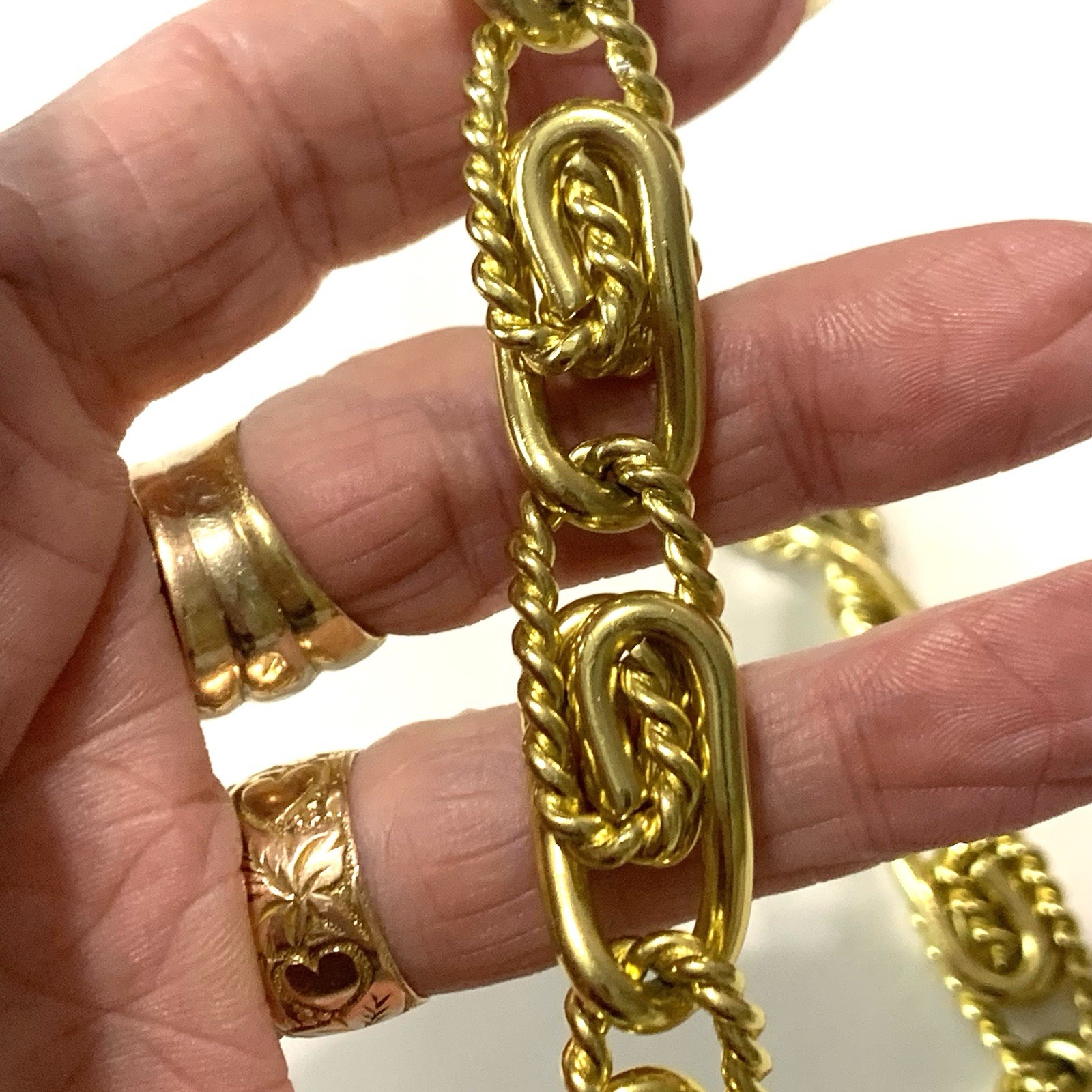Vtg Gold Tone Clip-On Replacement Bag CHAIN Shoulder Strap Handle Chunky S Link