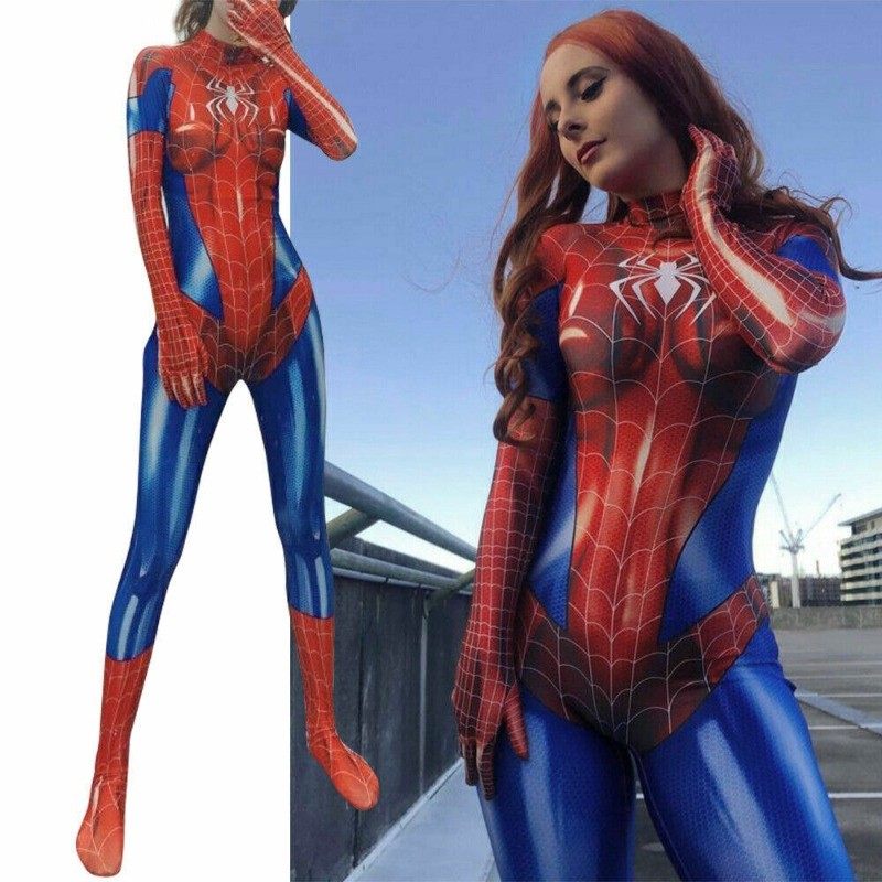 Spider-Woman Jumpsuit Cosplay Costume Spiderman Tights bodysuit Dress Party