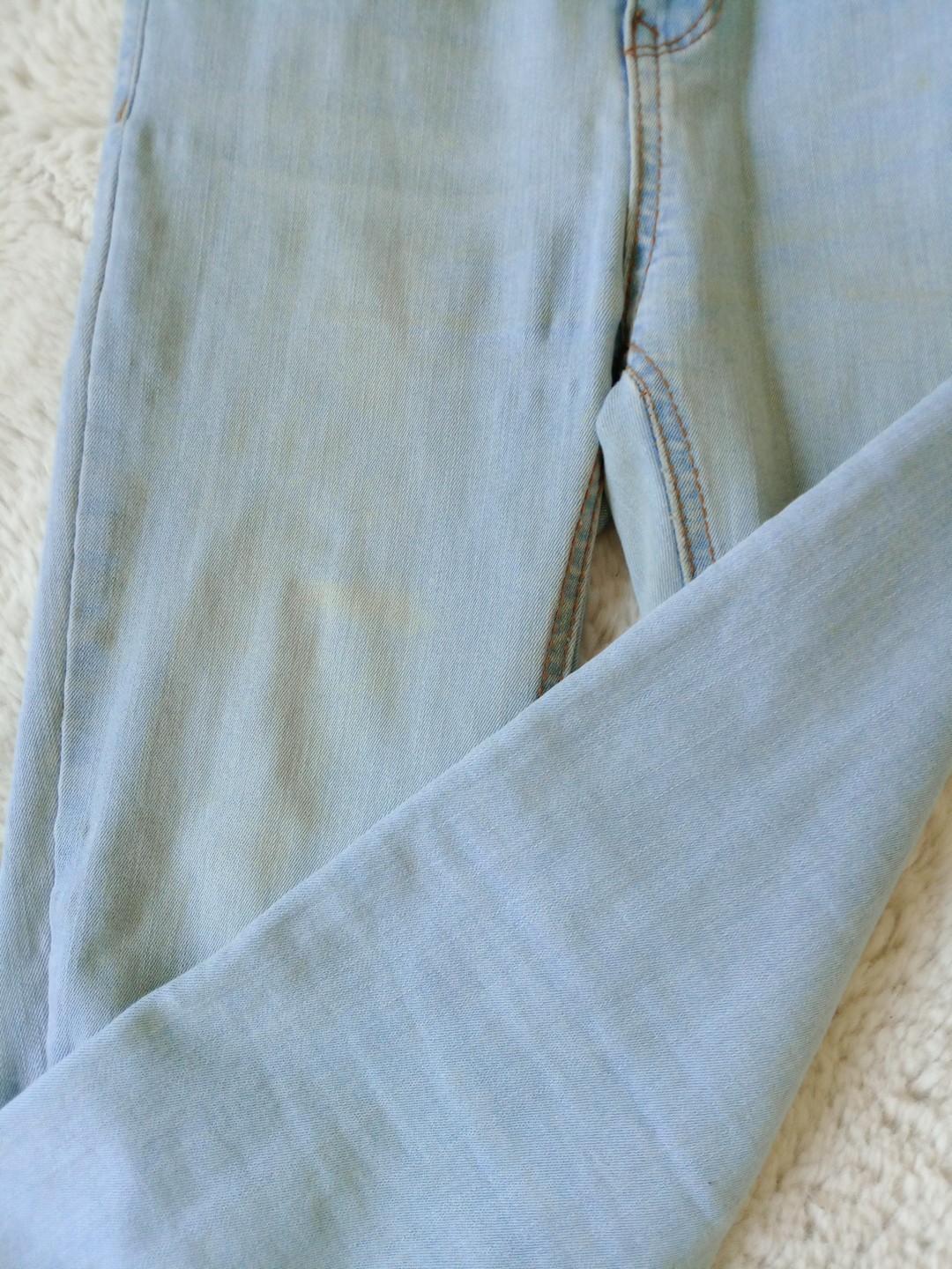 Pull&Bear Light Blue Wash Denim Skinny Jeans Tapered High Rise EU 34 UK Size 8