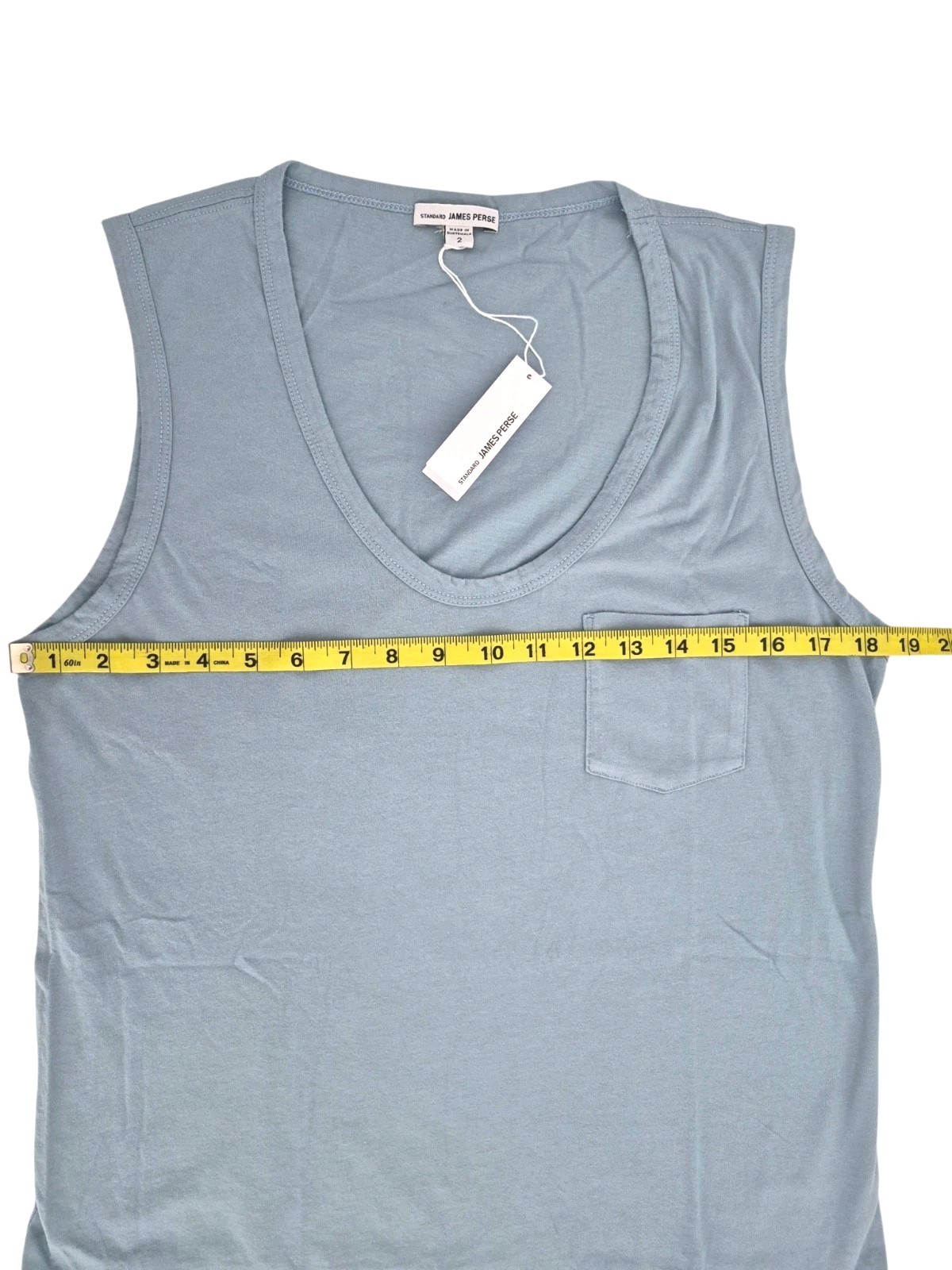 New James Perse Women’s Deep U- Neck Cotton Tank Top in Azure Size 1 (Small) $95