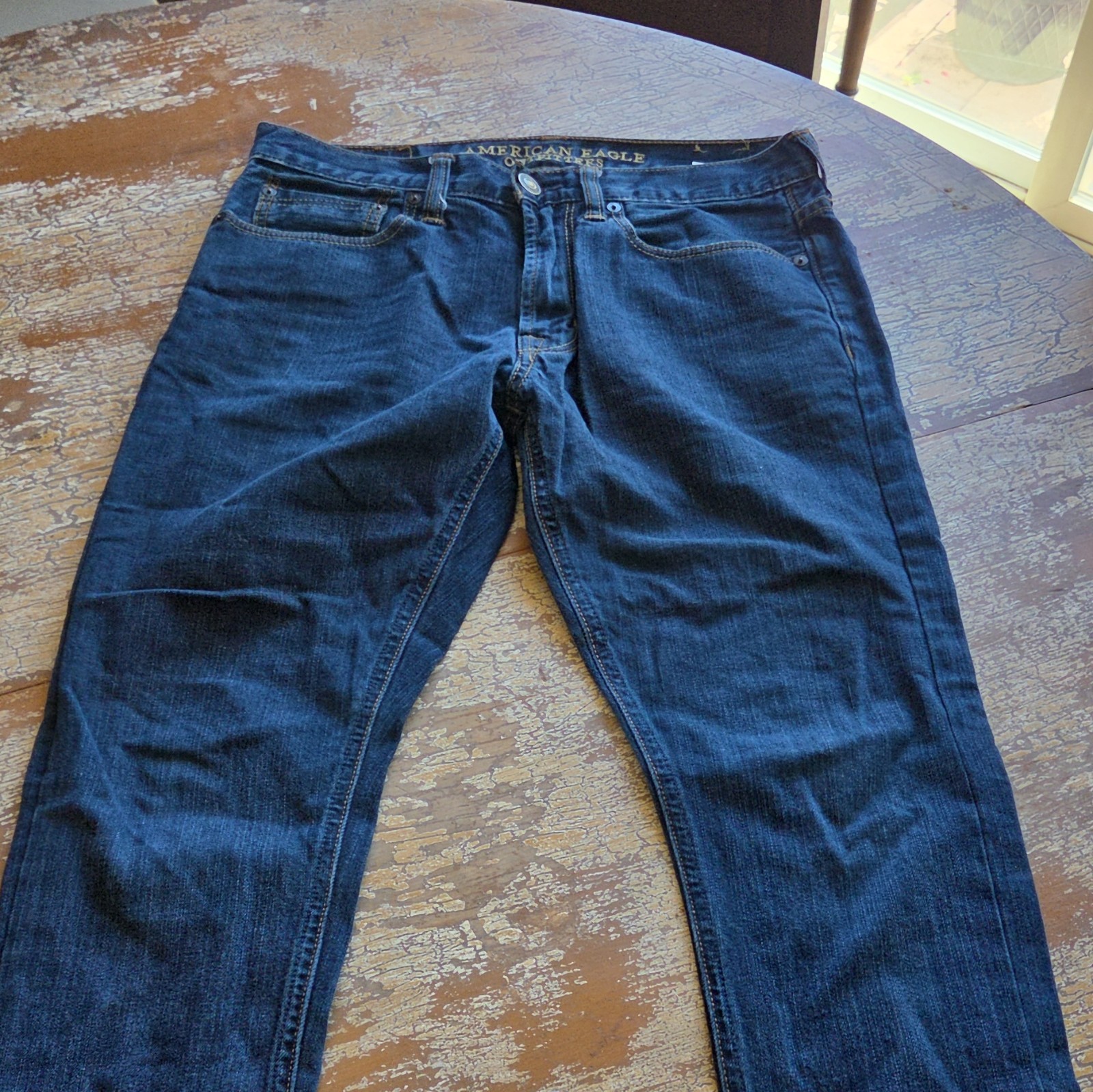 American Eagle Outfitters Men’s Slim Fit Blue Dark Wash Stretch Denim Jeans