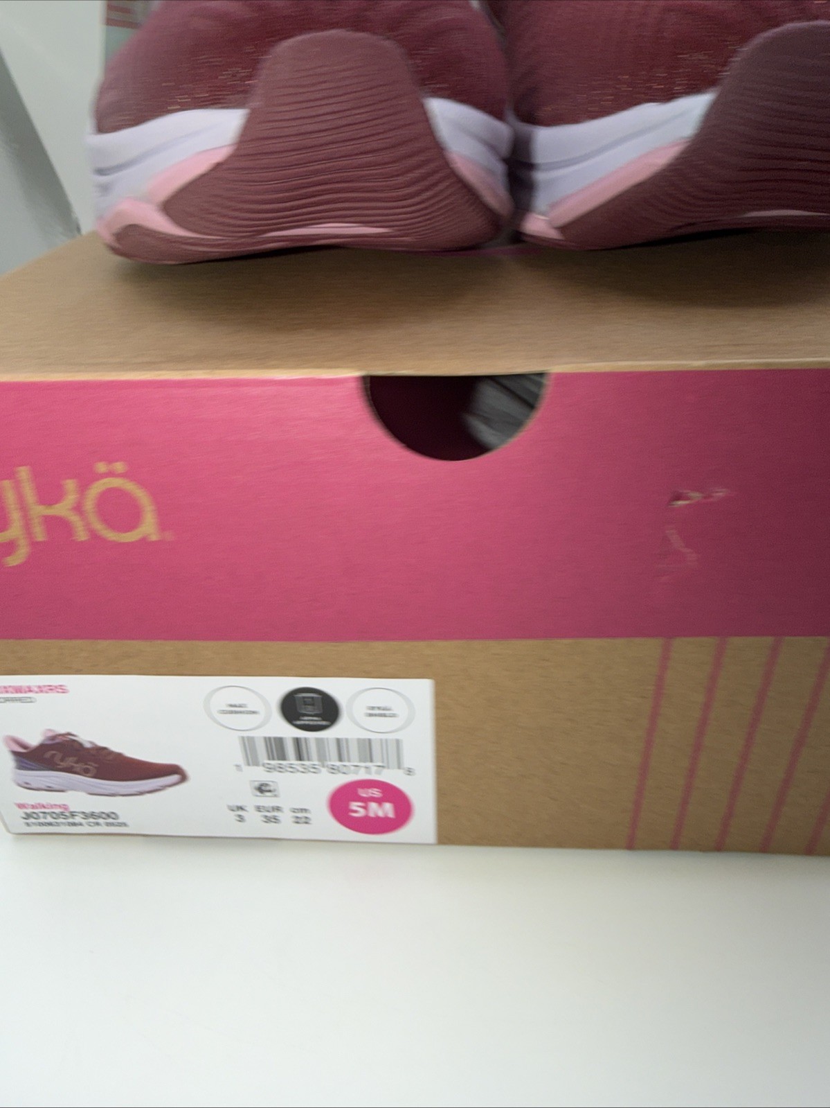 Ryka Devo X Max RS Walking Sneakers, Women’s 5,Pink/Burg. Tonal Metallic/Mesh