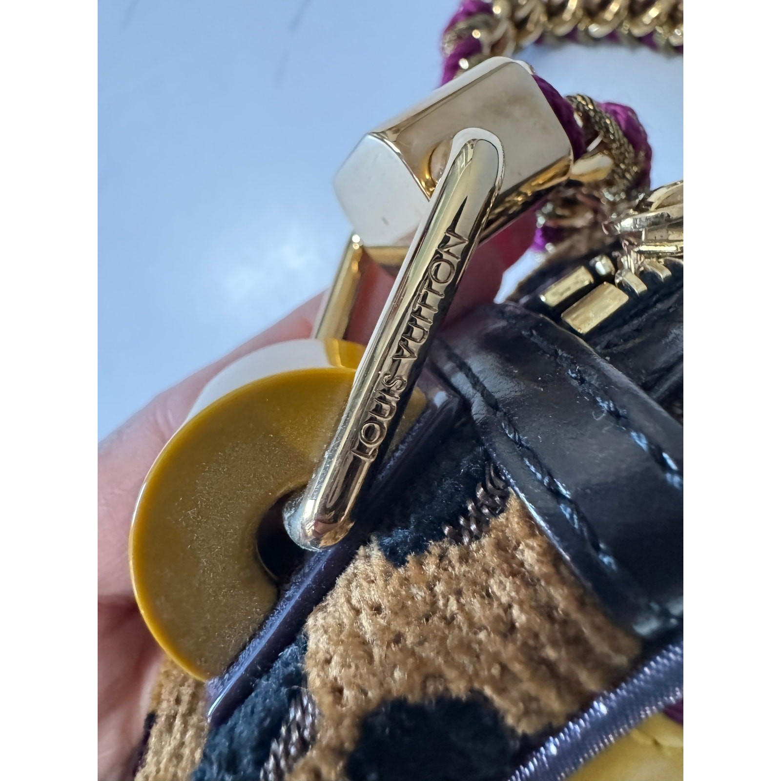 Vintage Louis Vuitton Limited Edition Savane Flight Mini Bag Yellow Leopard