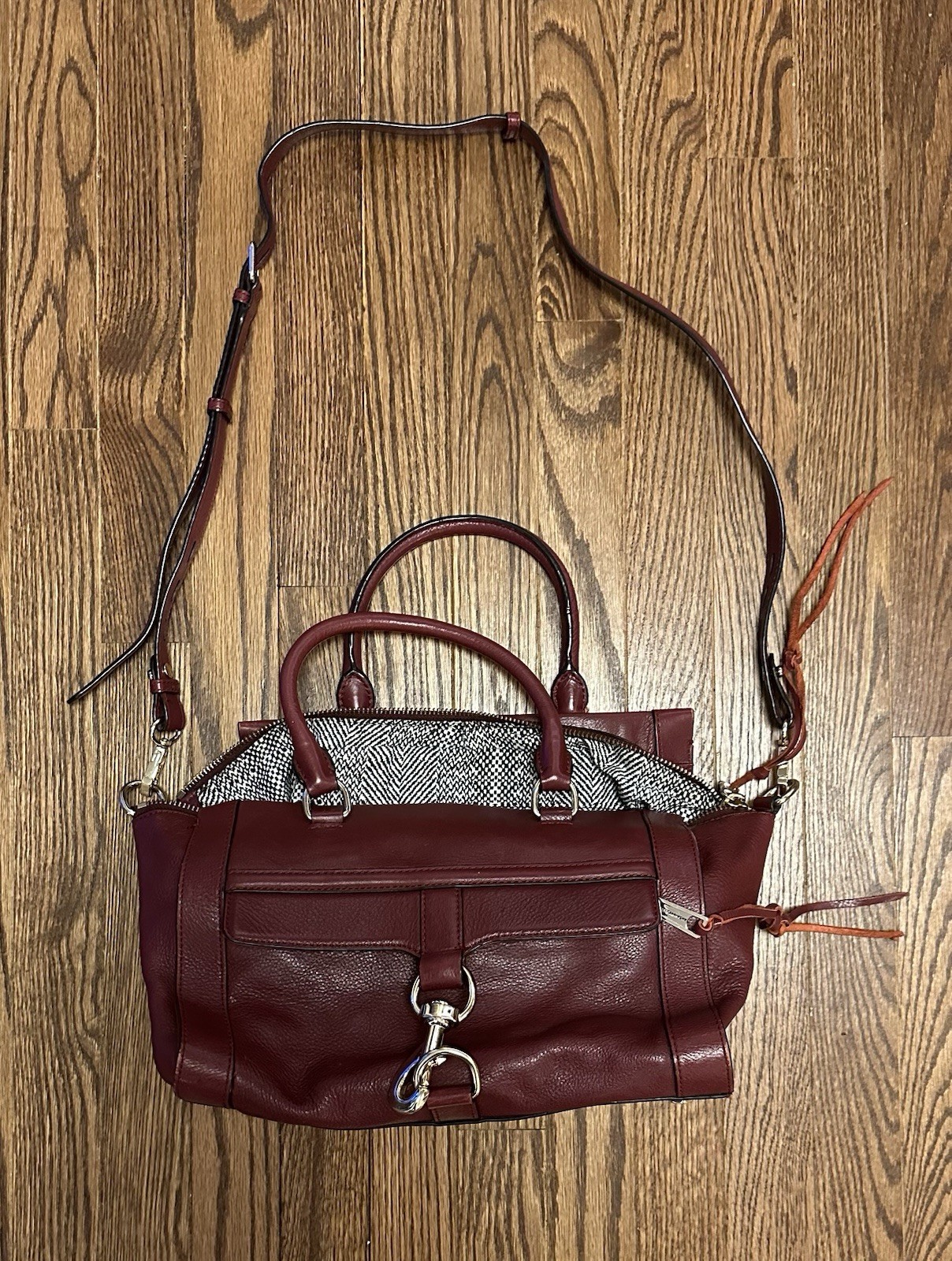 REBECCA MINKOFF MAB Bowery Trapezoid Leather Satchel Bag – AUTHENTIC