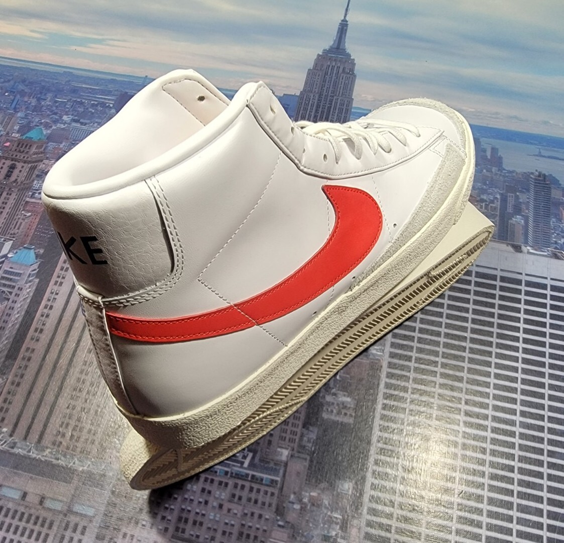 Nike Blazer Mid ’77 Vintage White/Habanero Red-Blue Mens Size 14 BQ6806 117 New