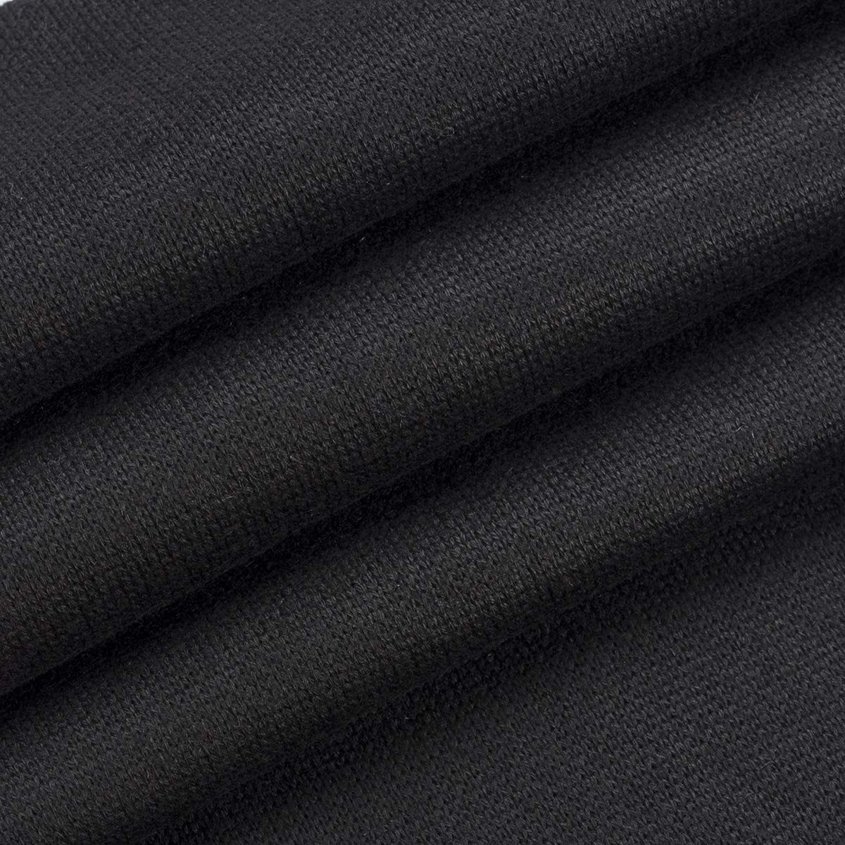 Mens Long Thick Scarf Solid Color Soft Warm Cashmere Feel Fashion Scarf Black