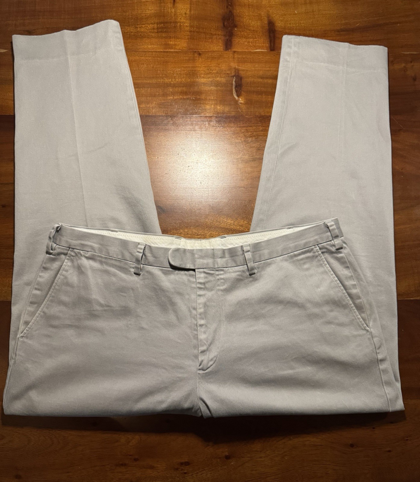 J. Crew Bowery Men’s Gray Slim Fit Stretch Chino Flat Front Cotton Pants Sz 38