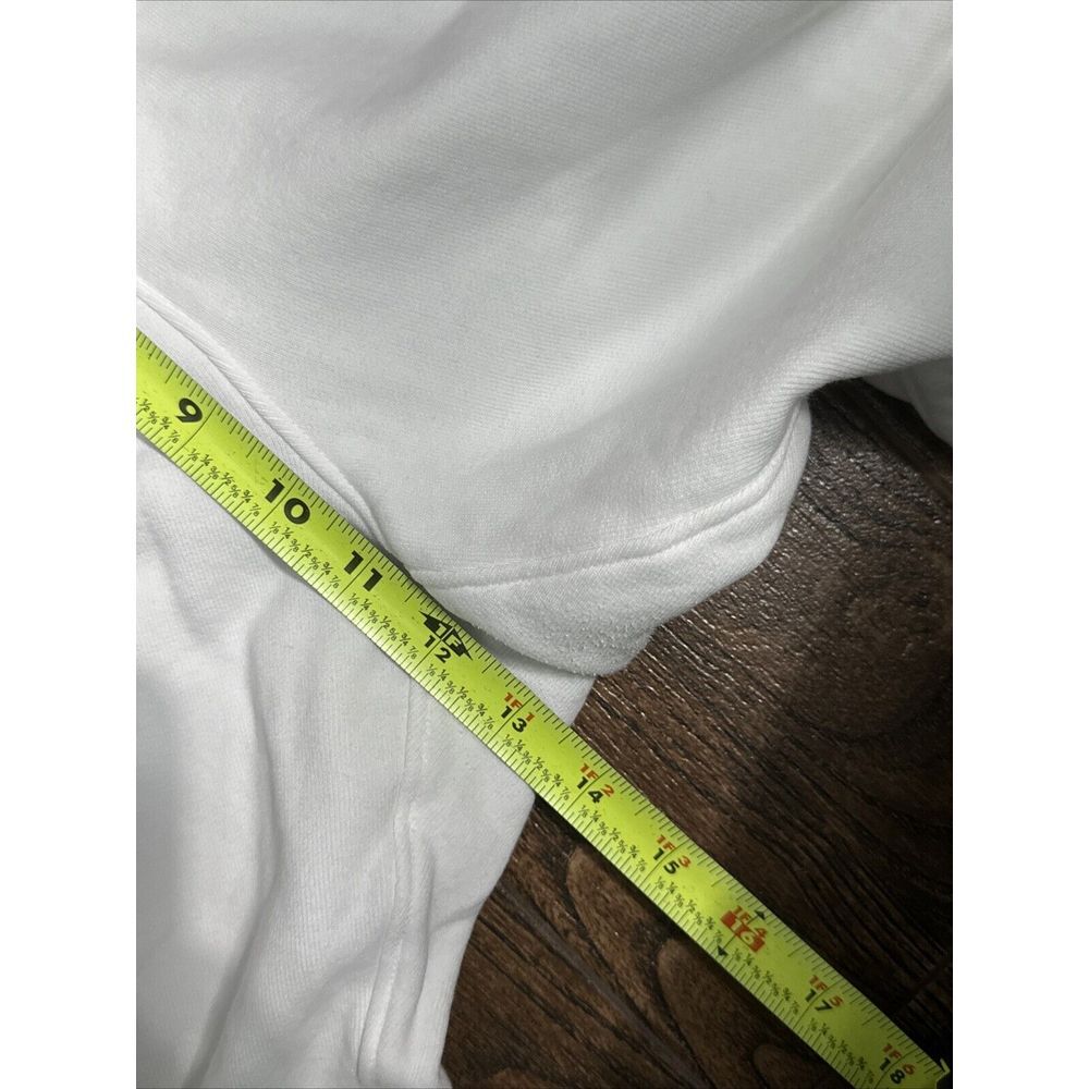 FRANK & EILEEN CATHERINE TRIPLE FLEECE WIDE LEG CROPPED SWEATPANTS WHITE LARGE