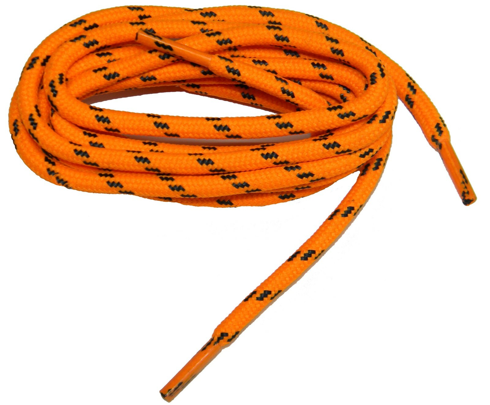 1 pair Orange w/ Black Heavy Duty 7/32 thick shoelaces made with Kevlar strands