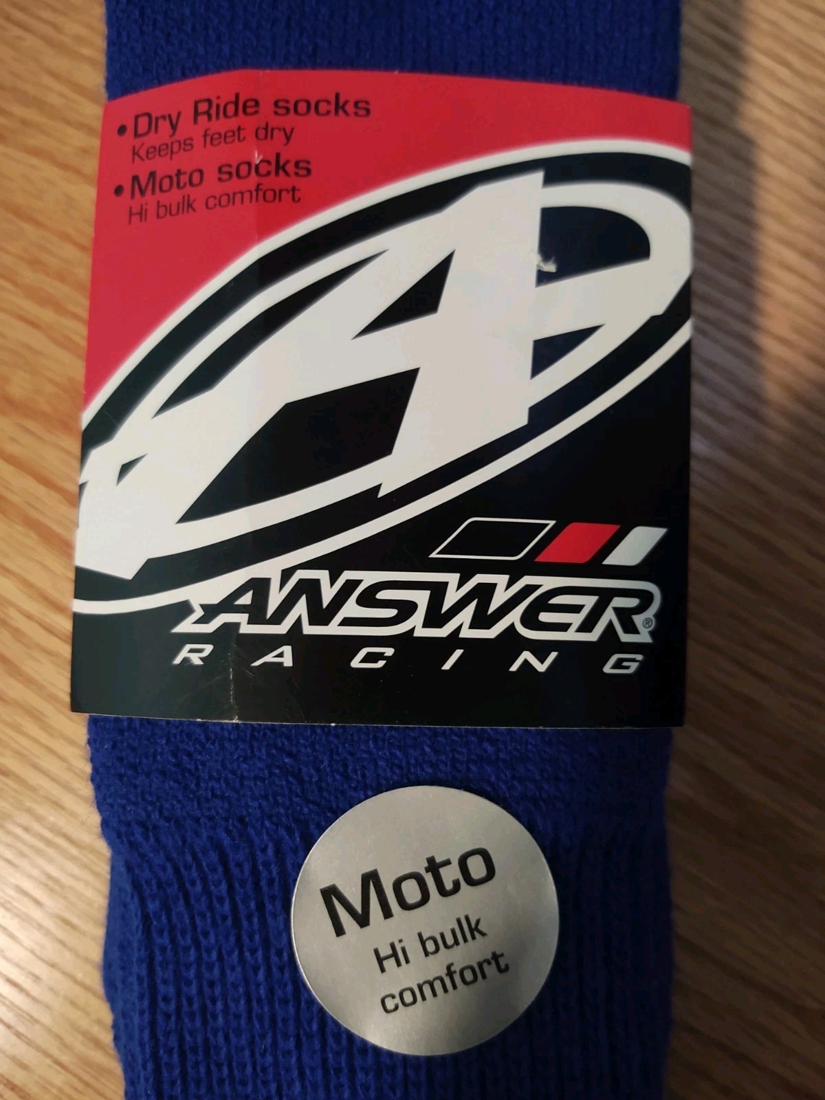 Answer Racing MOTO Dry Ride Blue Acrylic Blend Tube Socks – One Size