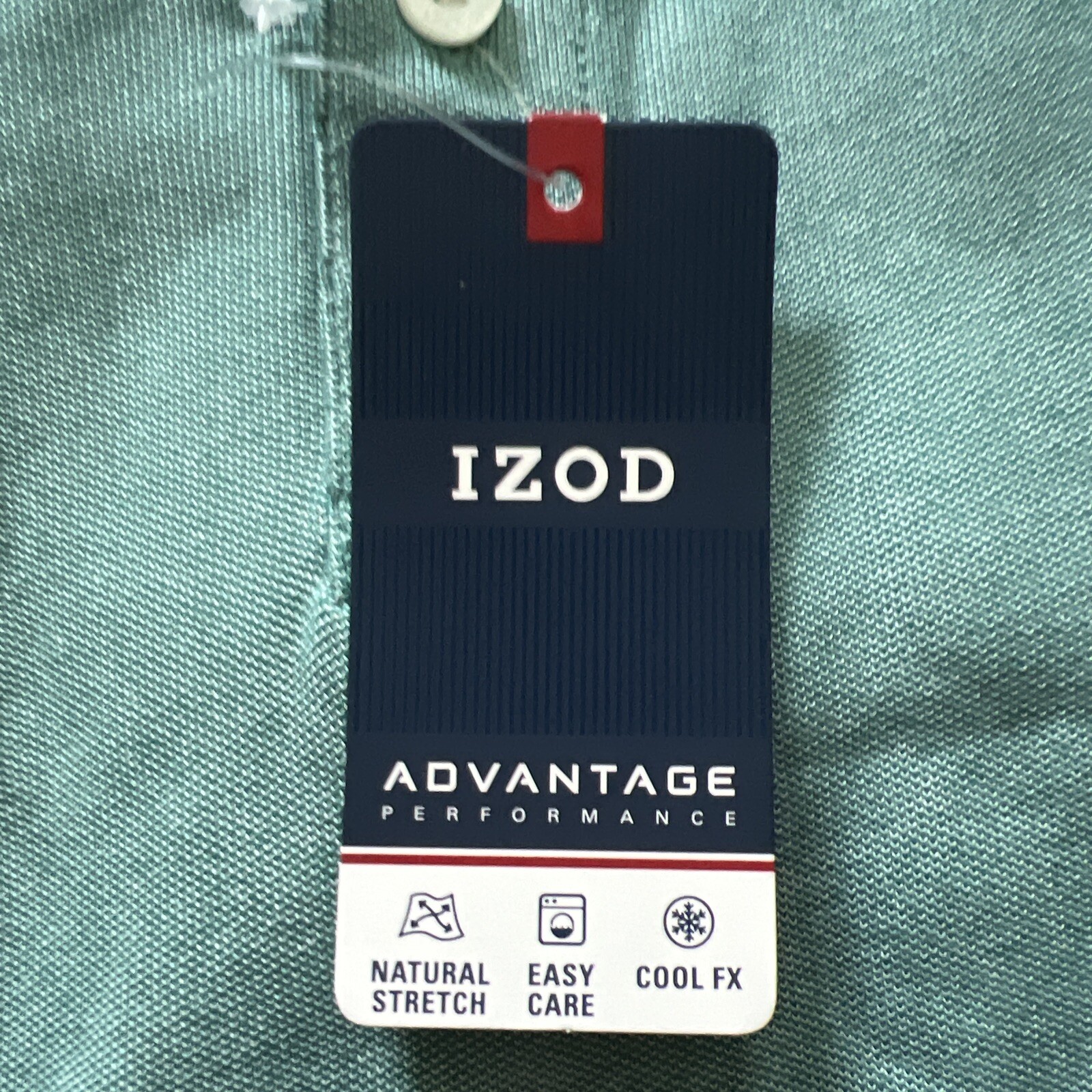 IZOD Men’s Natural Stretch Advantage Performance Polo Shirt Green Blue 2XL New
