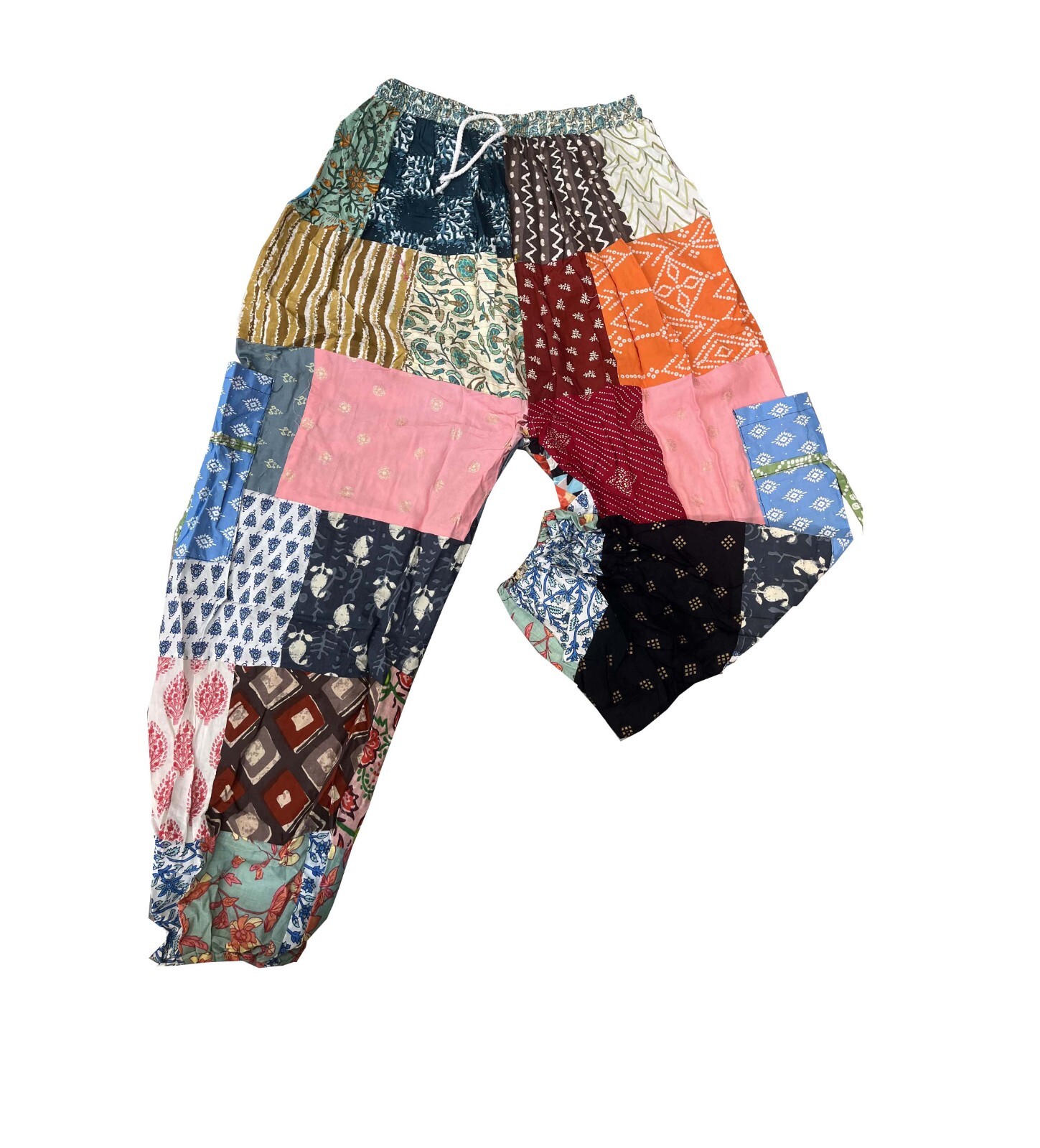 Funky Hippie Handmade Unisex Pants, Patchwork Multi Color Beautiful Harem Pant