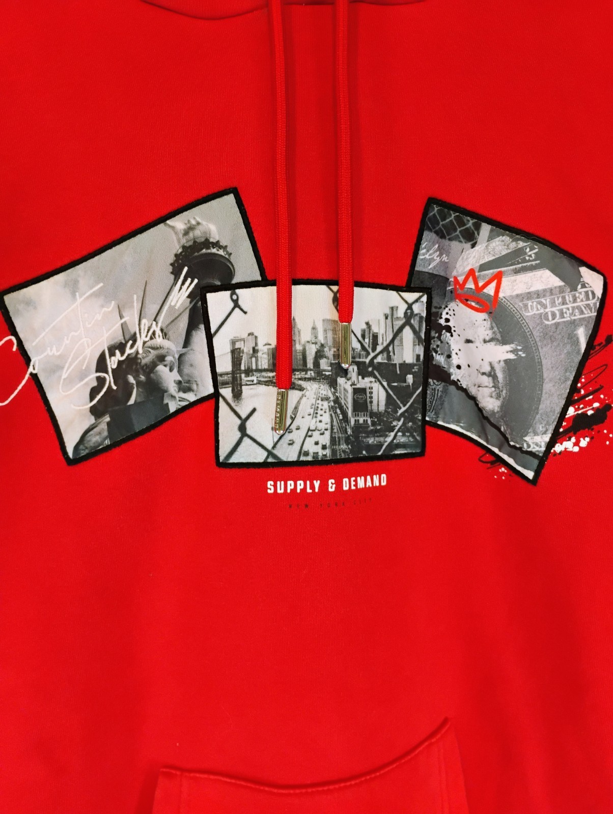 Supply & Demand Red Hoodie NY Superior Collective Graphic Streetwear Red Men Med