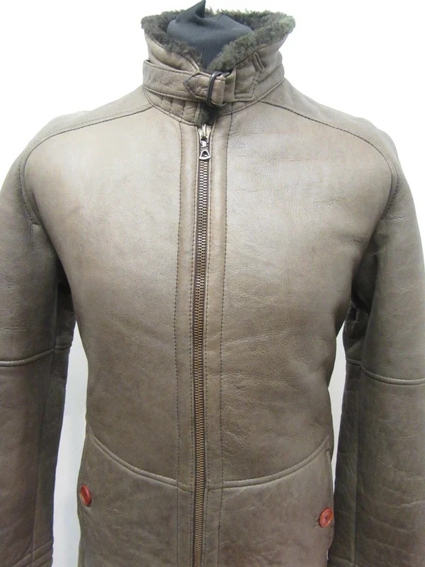 Vintage sheepskin biker jacket size 10 BY LAMANTA