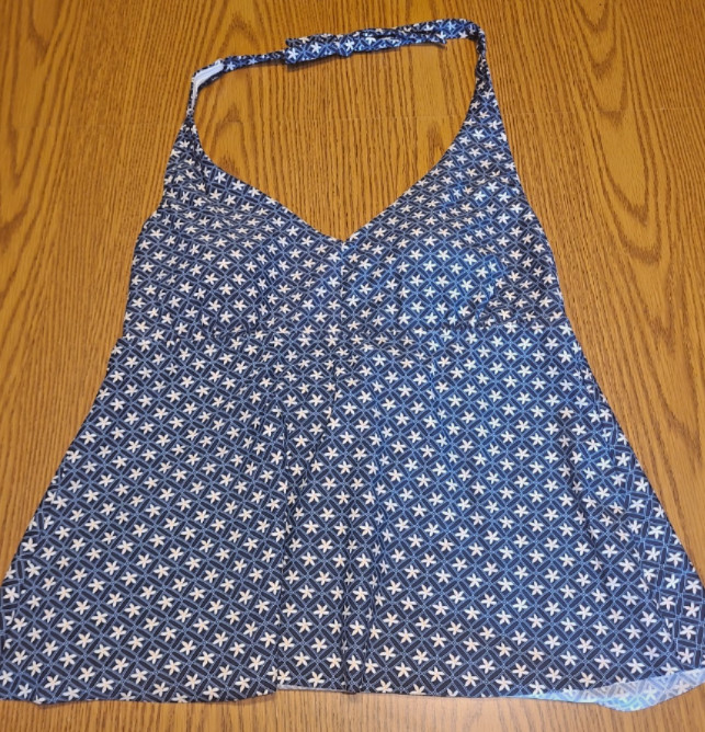 Lands’ End Women’s Blue Tankini Top Size L*528-10
