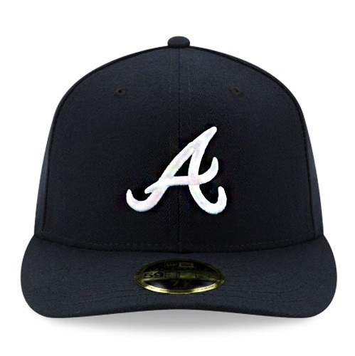 New Era Atlanta Braves Navy Fitted Hat MLB Authentic Road 2017 Low Profile Cap