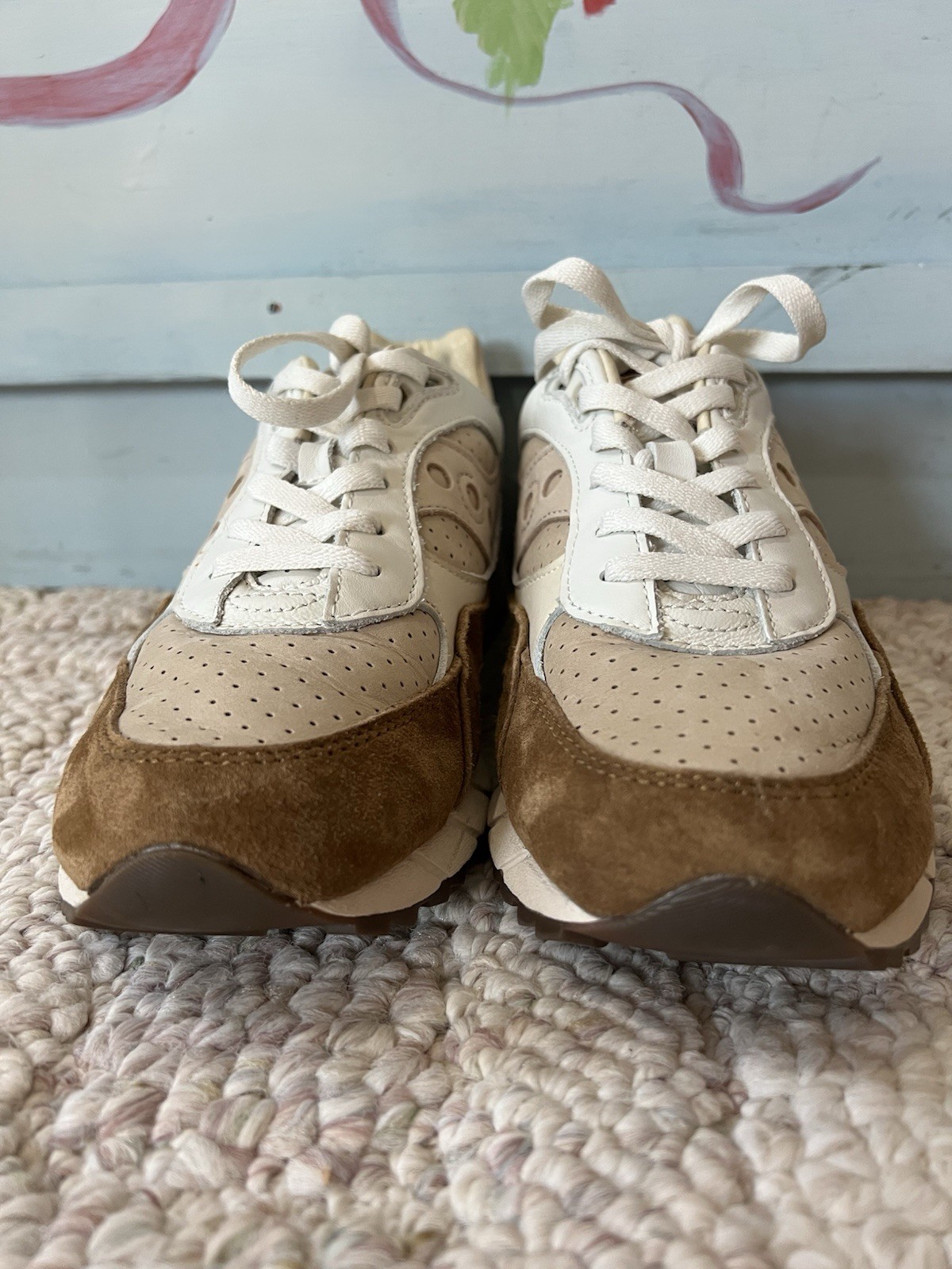 Saucony Shadow 6000 Beige Rust Sneakers Mens Shoes Size 8 Brown Tan S70775-1