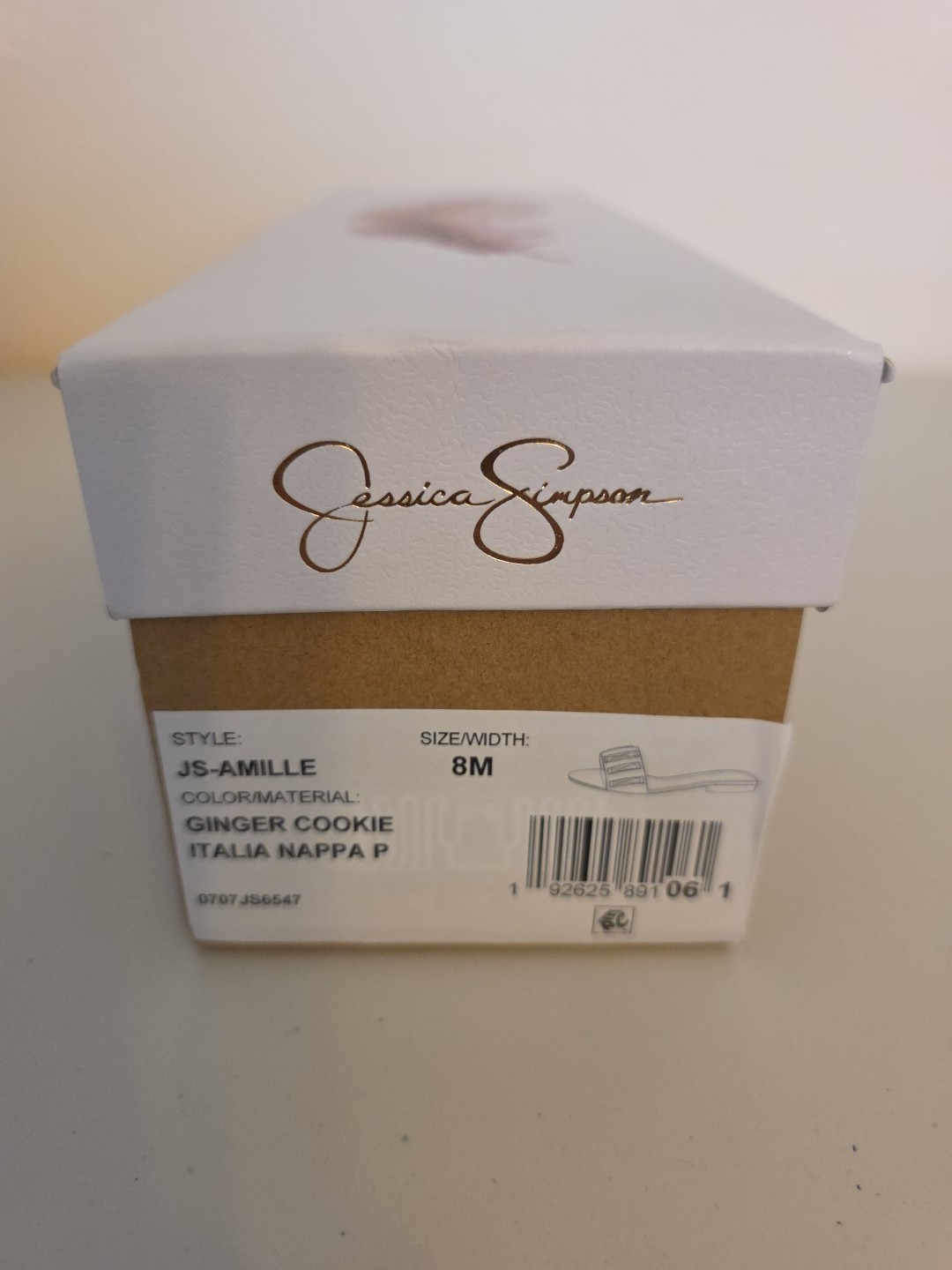 Jessica Simpson Amille Ginger Cookie Brown Italia Nappa Crystal Sandals – Size 8