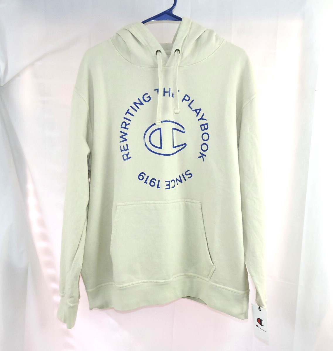 Champion Powerblend Fleece Men’s Long Sleeve Hoodie Beige Size L