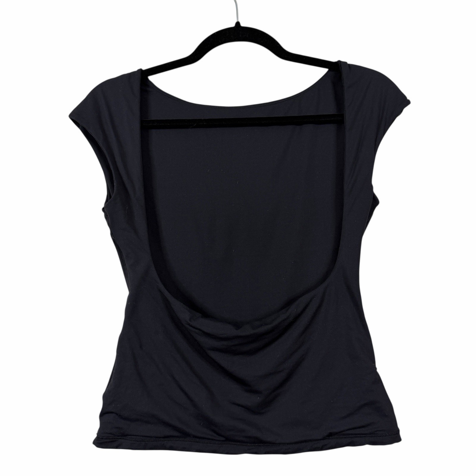 SUUKSESS Backless Y2K Tank Top with Black Small Boat Neck Shirt M Medium
