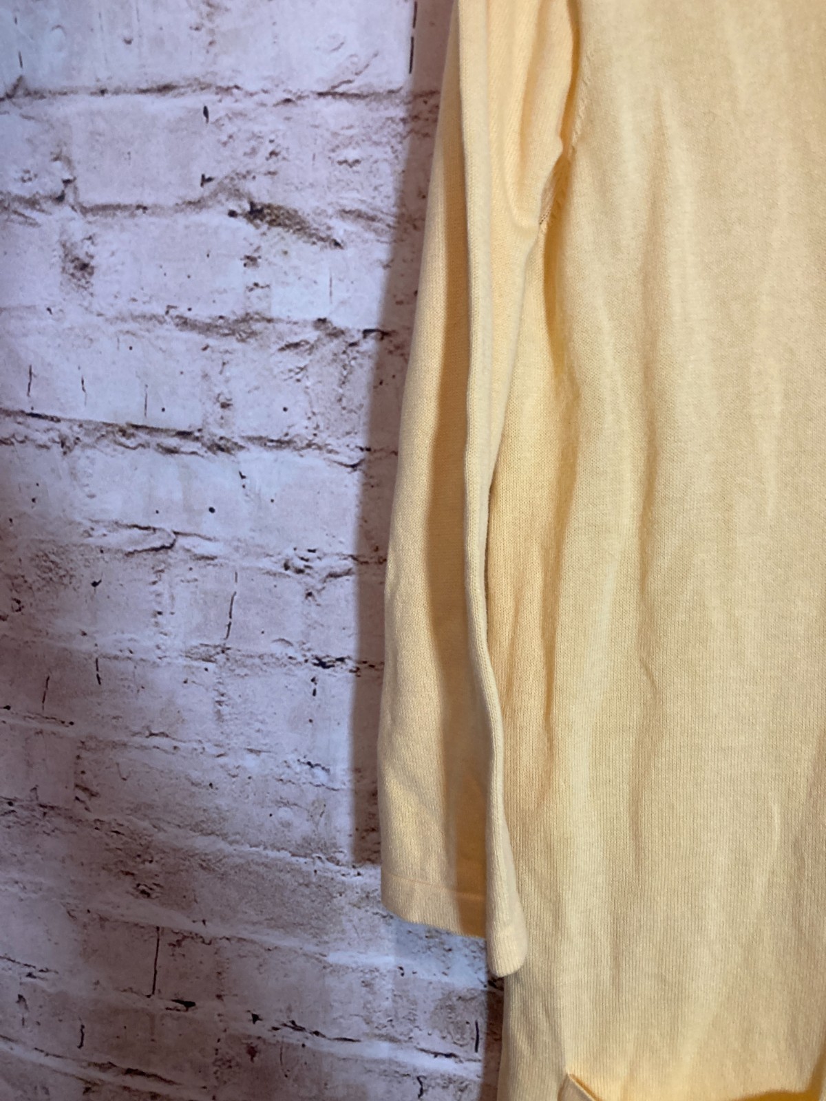 Jeanne Pierre Sweater Women Large Yellow Lightweight Tunic Length Beachy Tassels