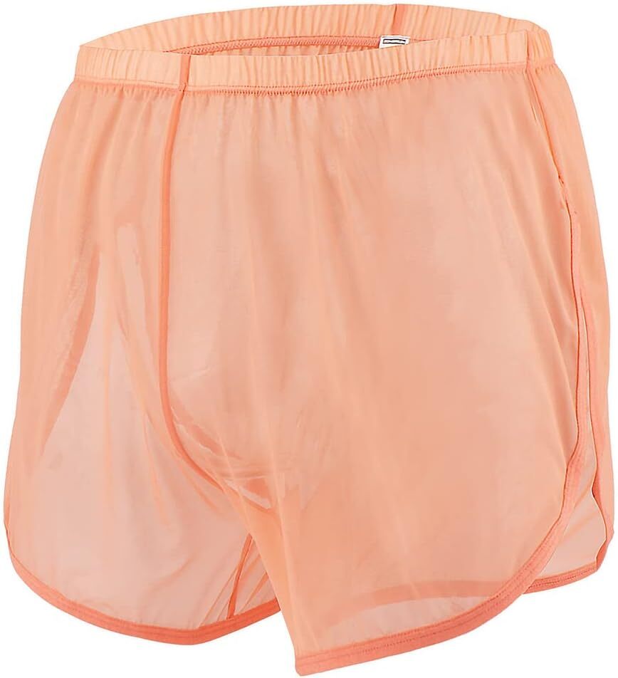 Men’s Boxer Shorts Loose Split Side Mesh See-Through Breathable Underwear Boxers