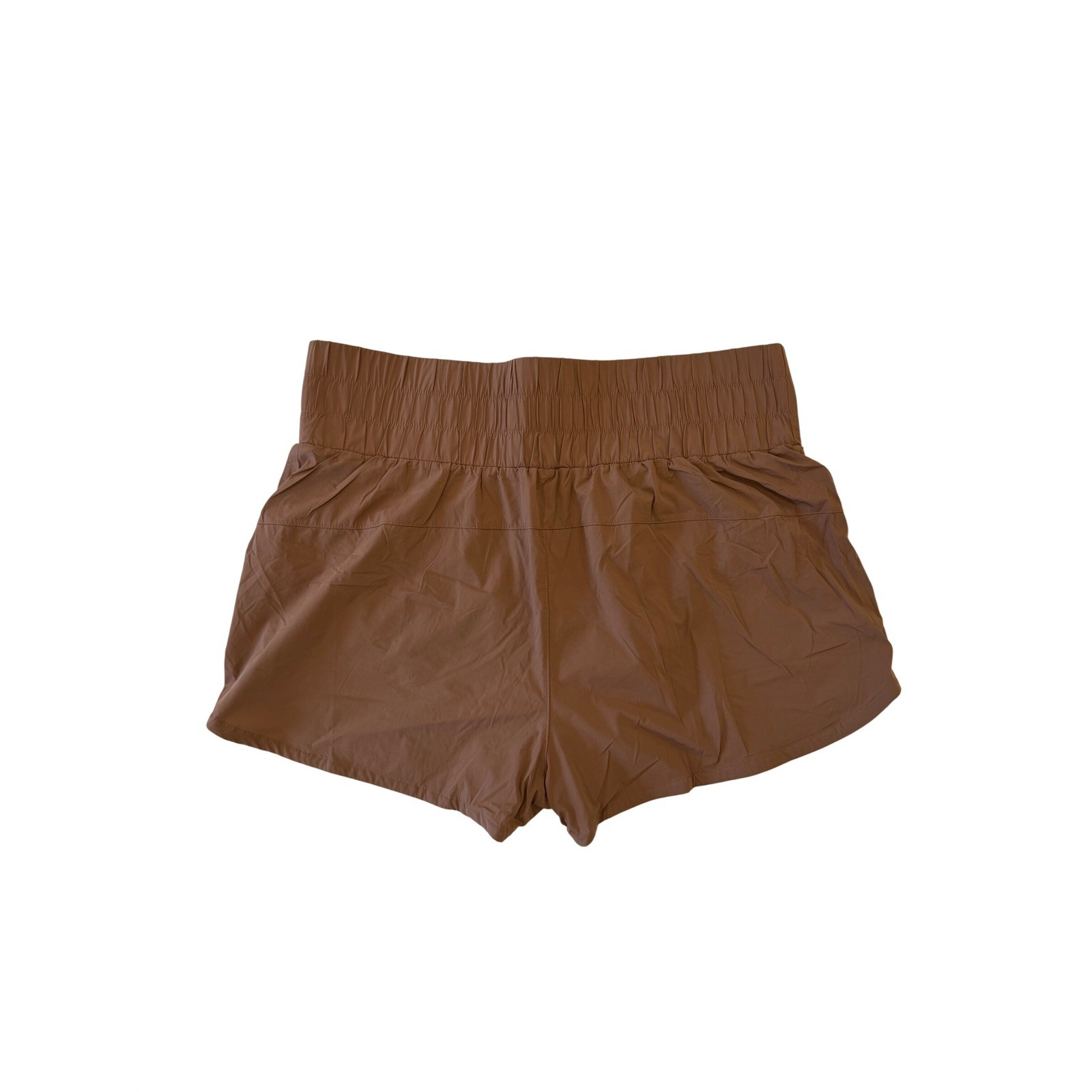 JoyLab Womens High-Rise Smocked Waist Athletic Shorts Brown XL Extra Large